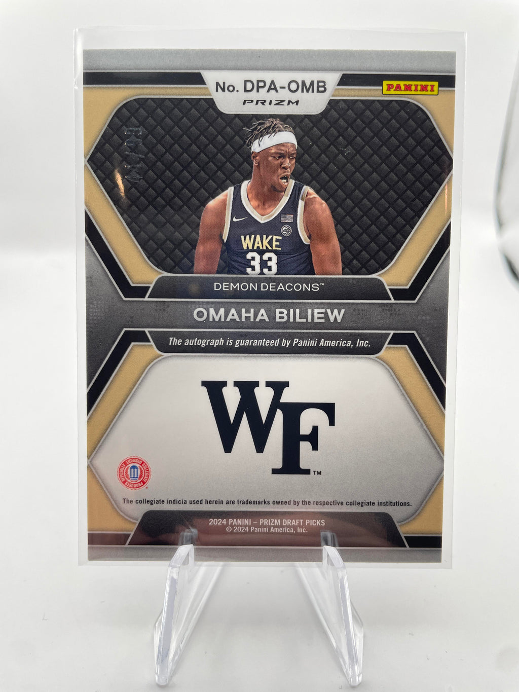 2024-25 Panini Prizm Draft Picks Omaha Biliew Prizm Purple Ice Auto /99 + Auto