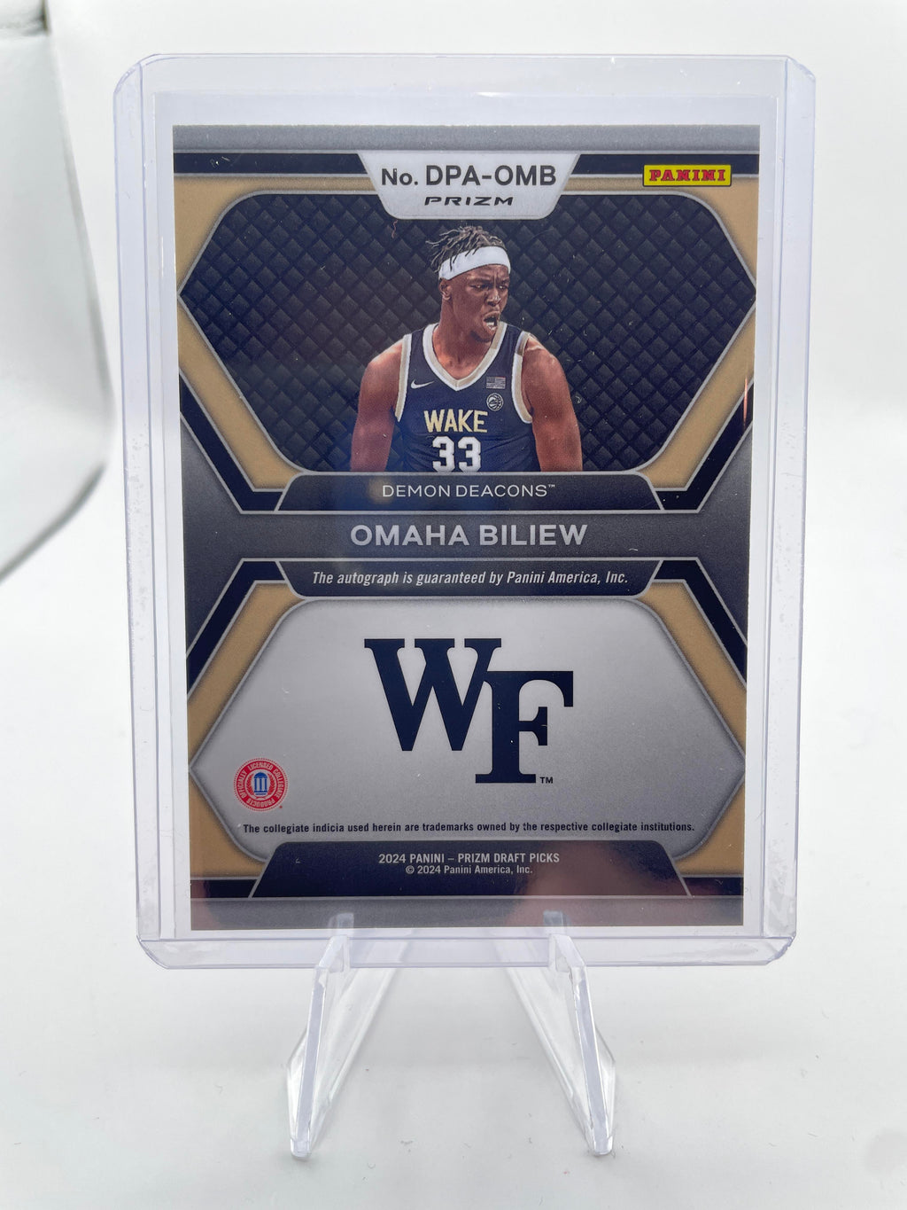2024-25 Panini Prizm Draft Picks Omaha Biliew Prizm Rookie Auto