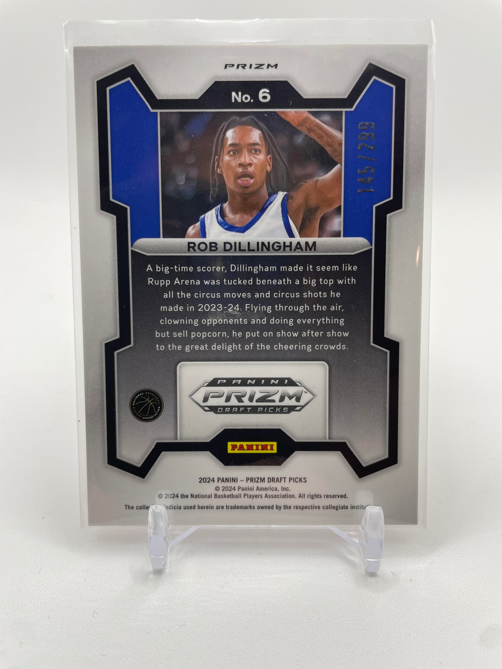 2024-25 Panini Prizm Draft Picks Rob Dillingham Red Prizm Rookie /299
