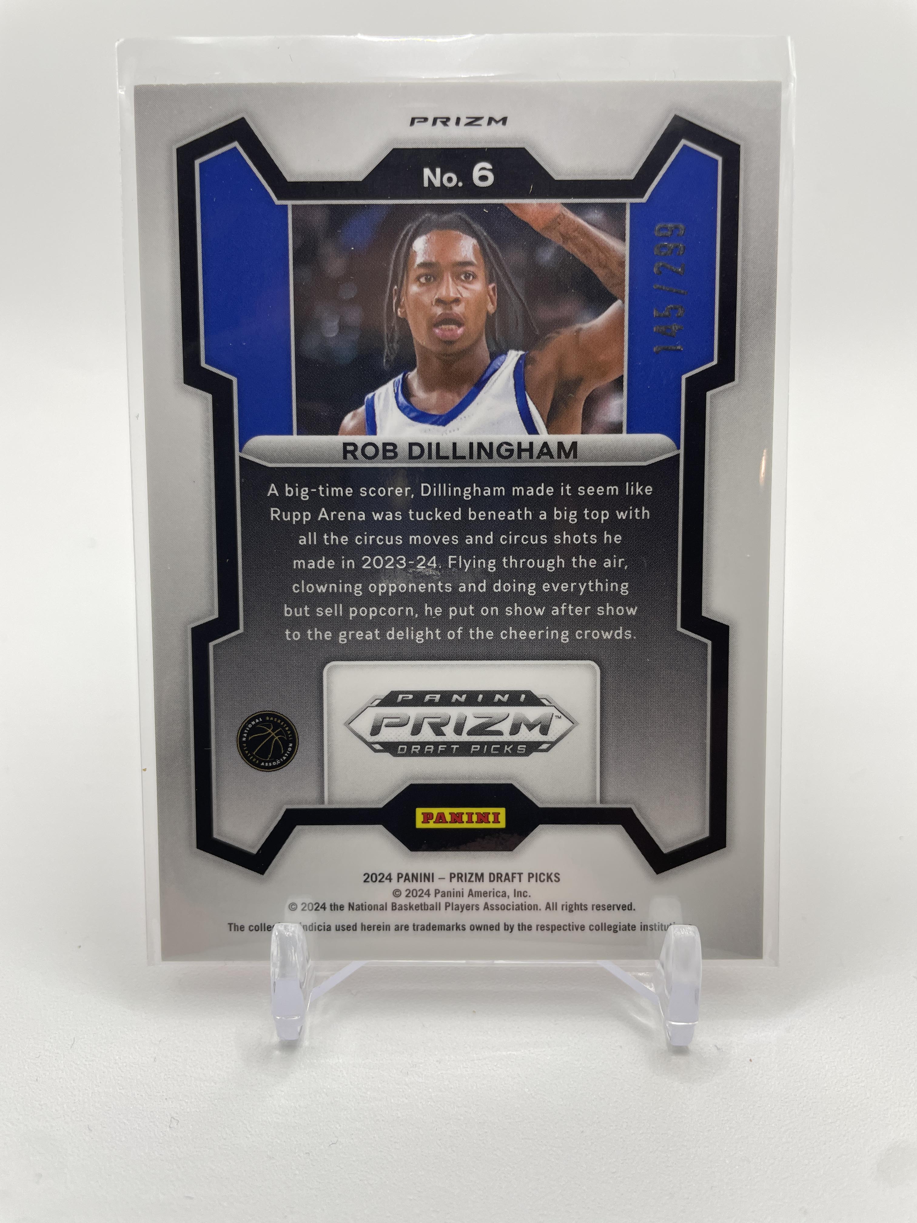 2024-25 Panini Prizm Draft Picks Rob Dillingham Red Prizm Rookie /299