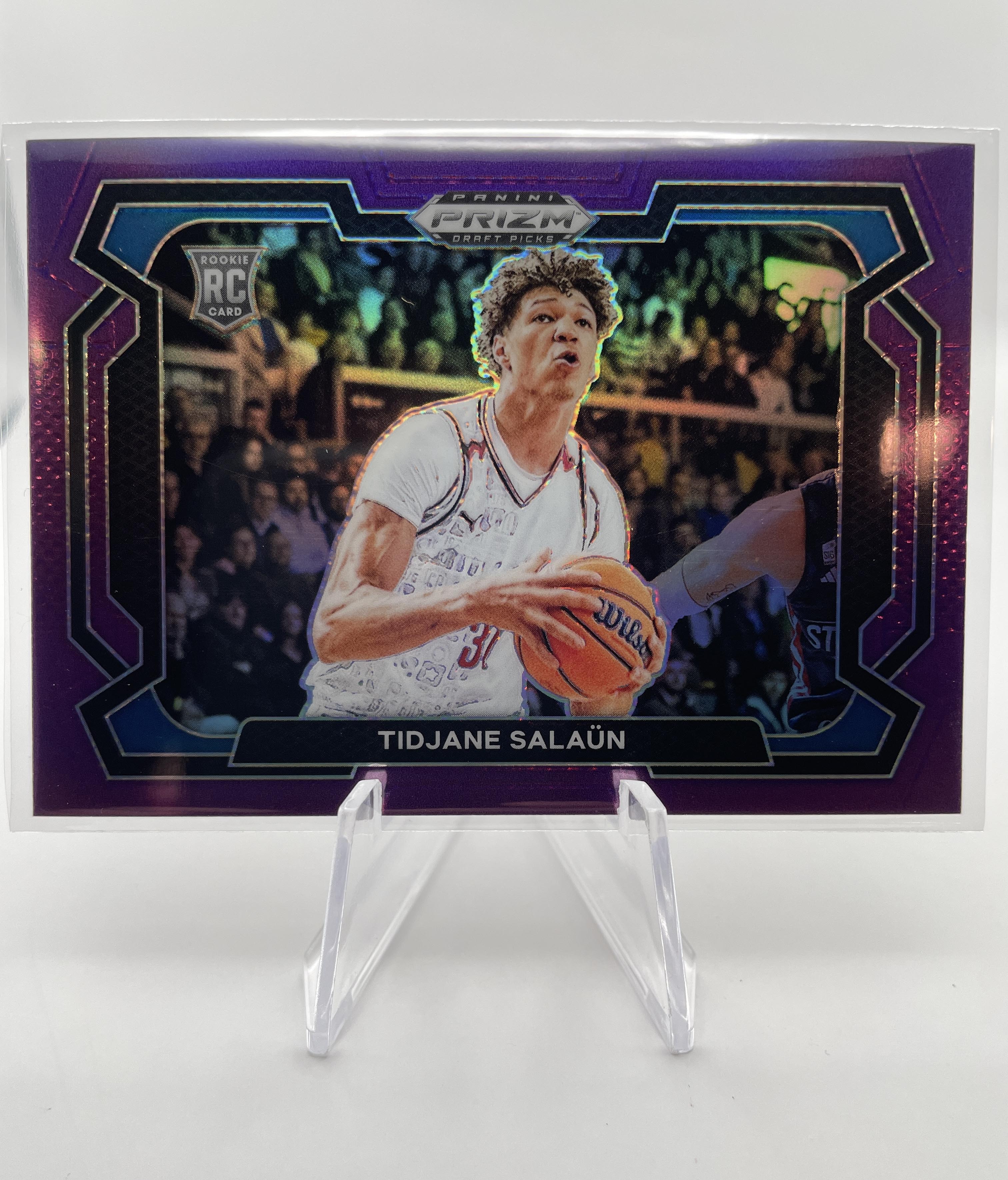 2024-25 Panini Prizm Draft Picks Tidjane Salaun Purple Variation Rookie /75