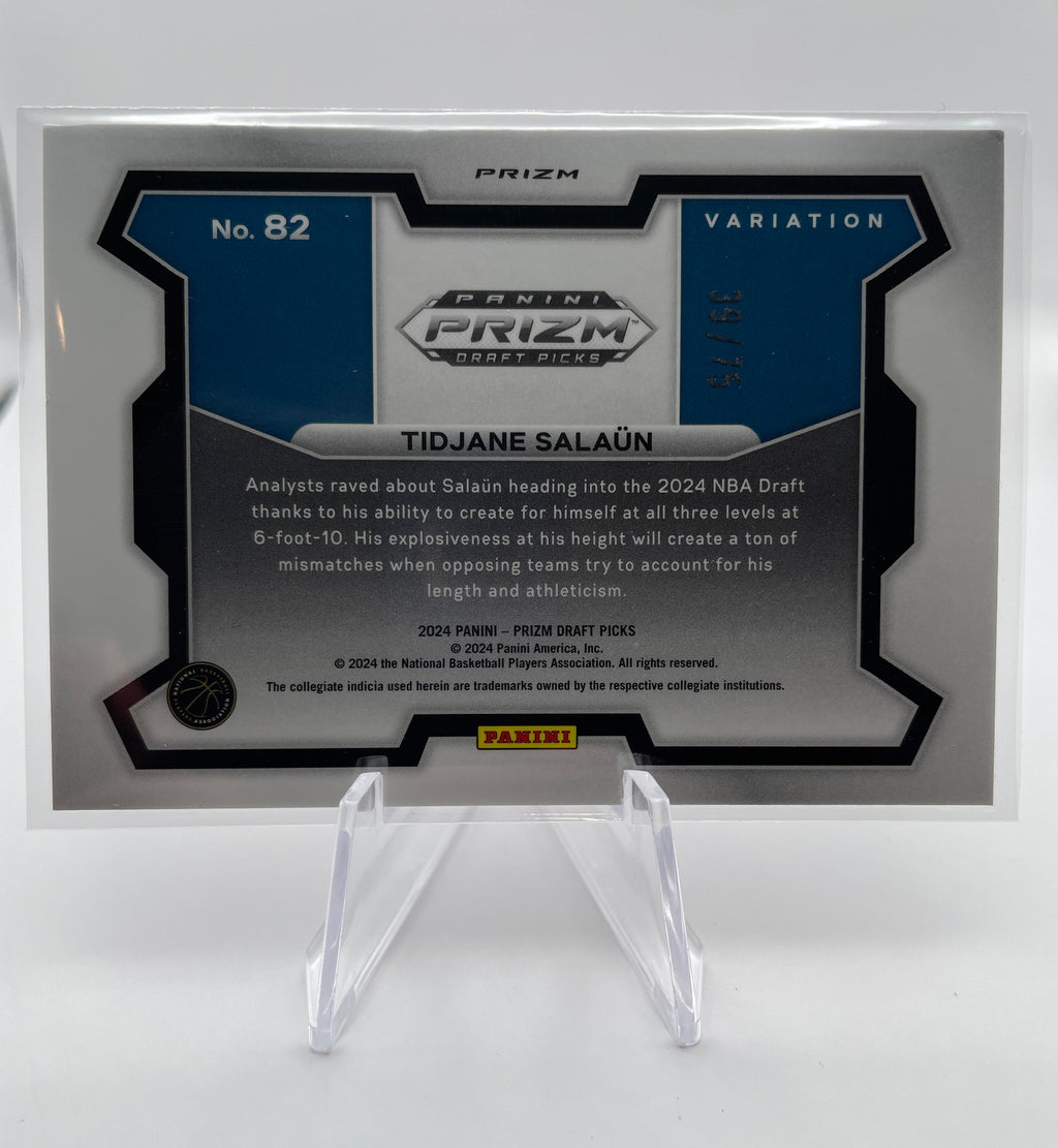 2024-25 Panini Prizm Draft Picks Tidjane Salaun Purple Variation Rookie /75