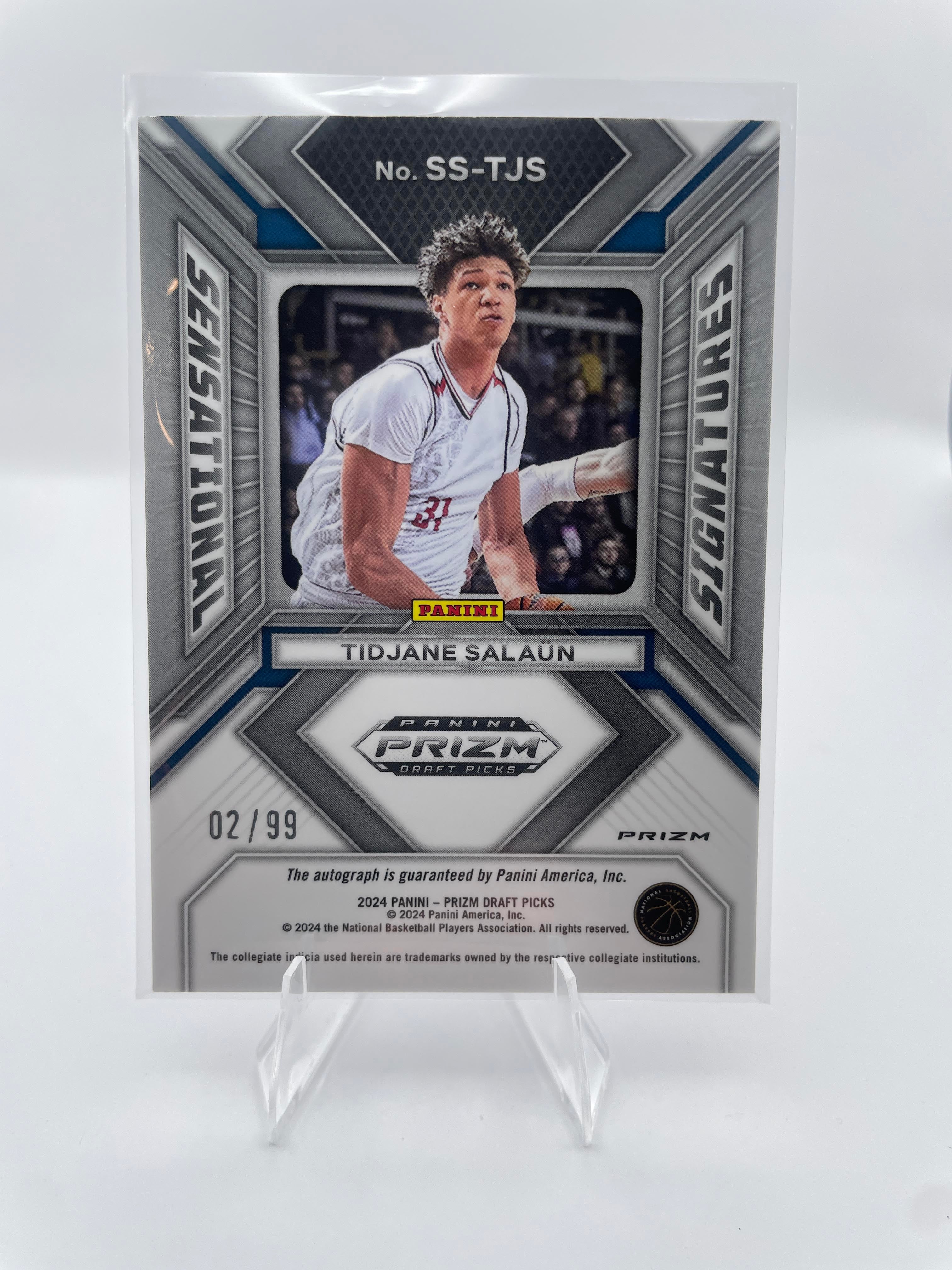 2024-25 Panini Prizm Draft Picks Tidjane Salaun Sensational Purple Ice Auto /99