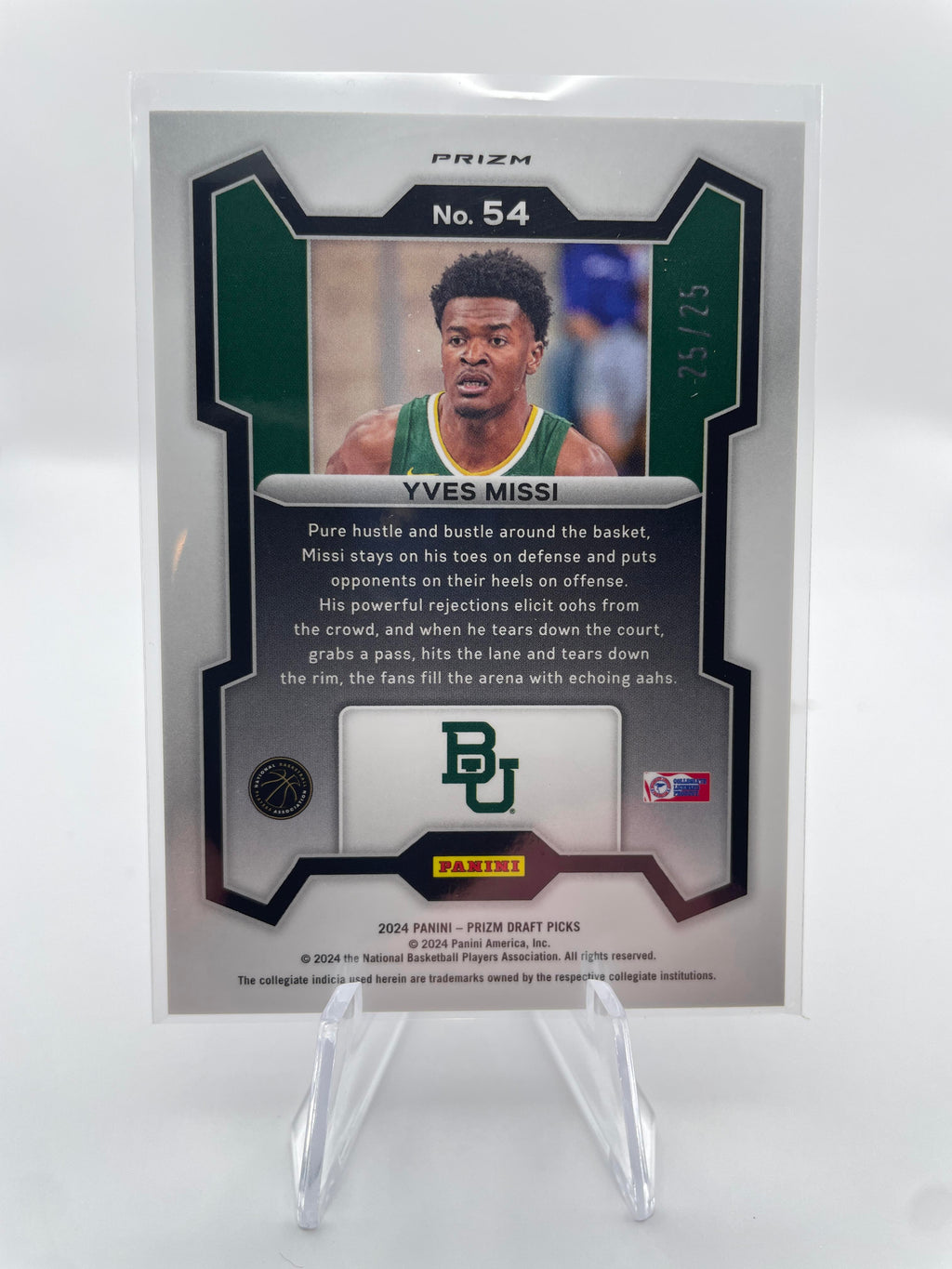 2024-25 Panini Prizm Draft Picks Yves Missi Mojo Prizm Rookie /25