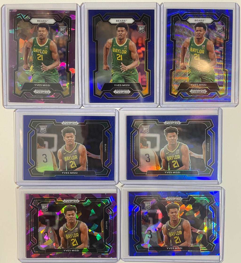 2024-25 Panini Prizm Draft Picks Yves Missi Purple Var /149 + Blue /99 Set (x7)