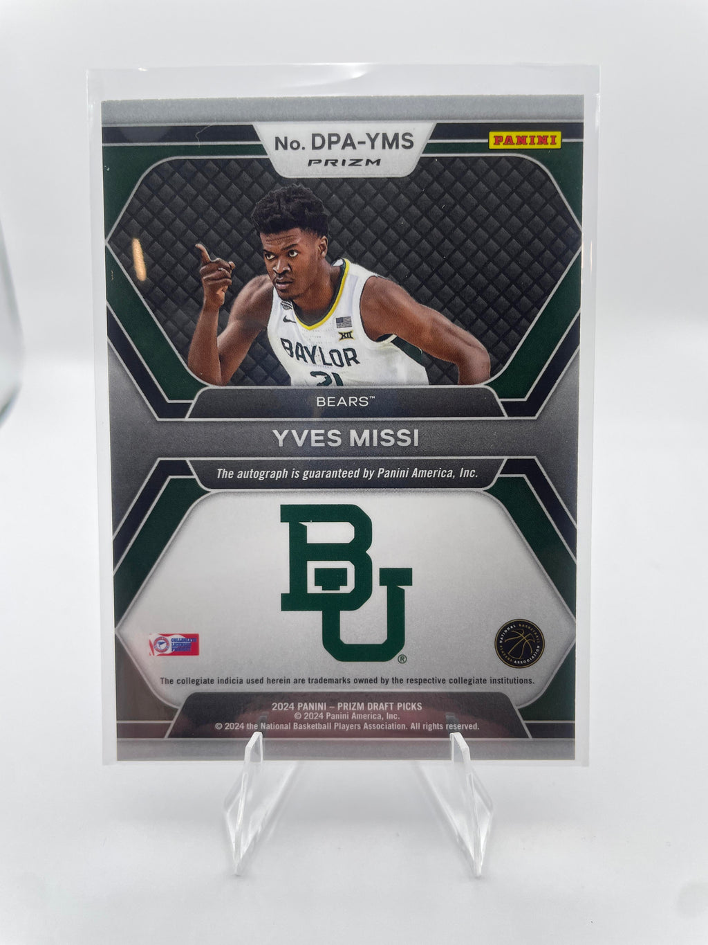 2024-25 Panini Prizm Draft Picks Yves Missi Silver Prizm Rookie Auto #DPA-YMS