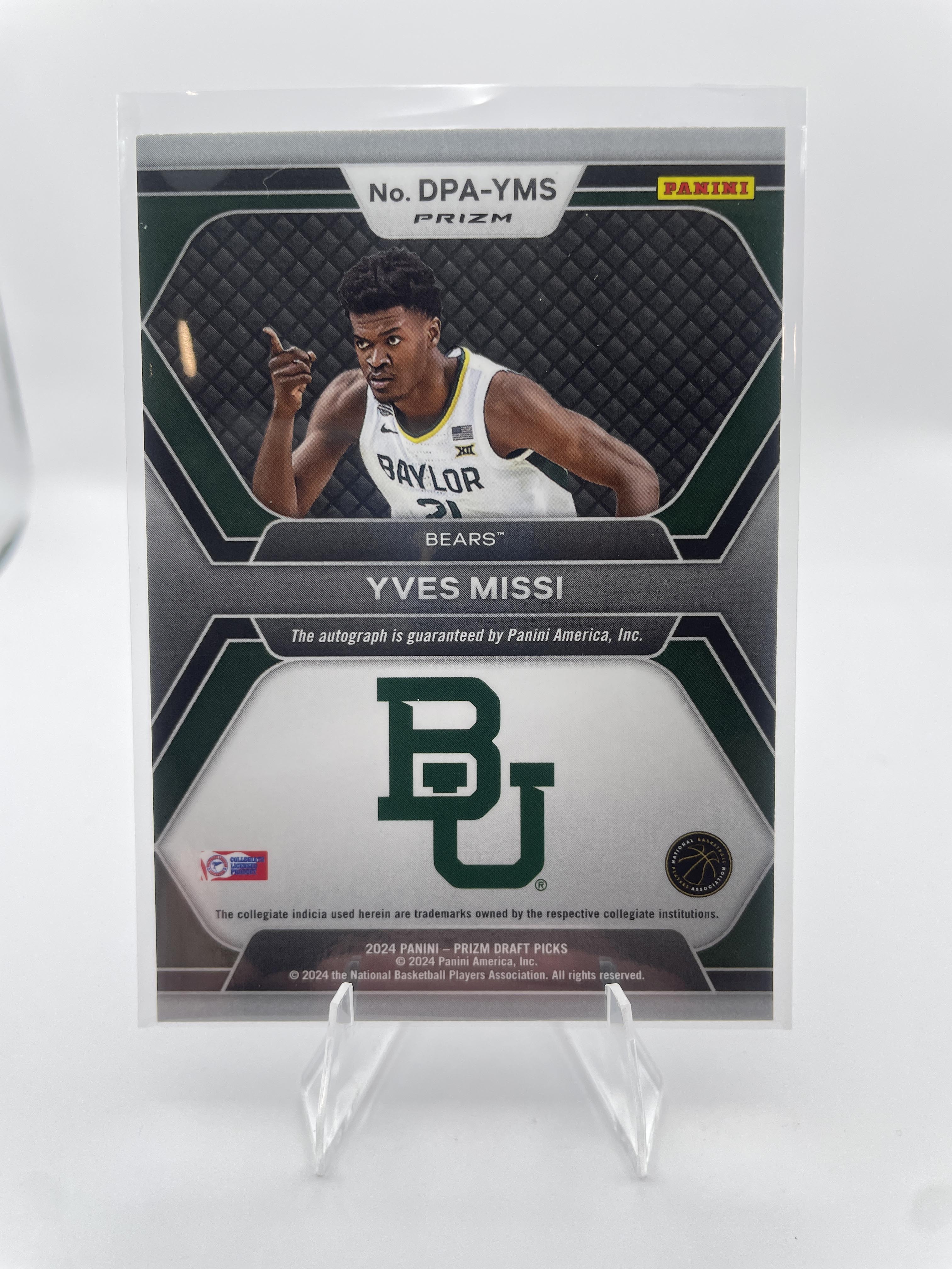 2024-25 Panini Prizm Draft Picks Yves Missi Silver Prizm Rookie Auto #DPA-YMS