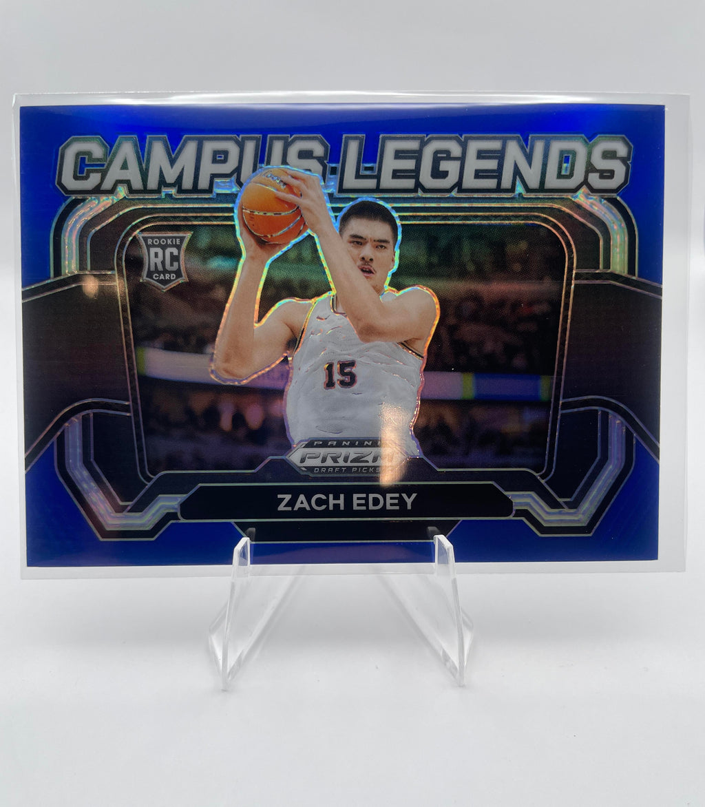 2024-25 Panini Prizm Draft Picks Zach Edey Campus Legends Blue Prizm Rookie /199