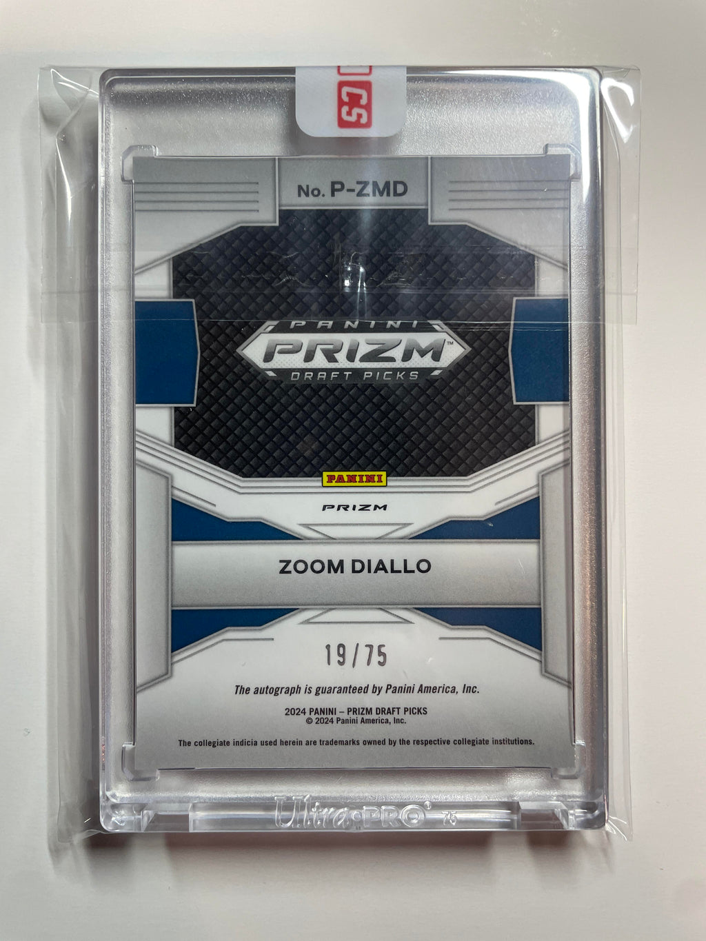 2024-25 Panini Prizm Draft Picks Zoom Diallo Blue Ice Prizm Auto /75