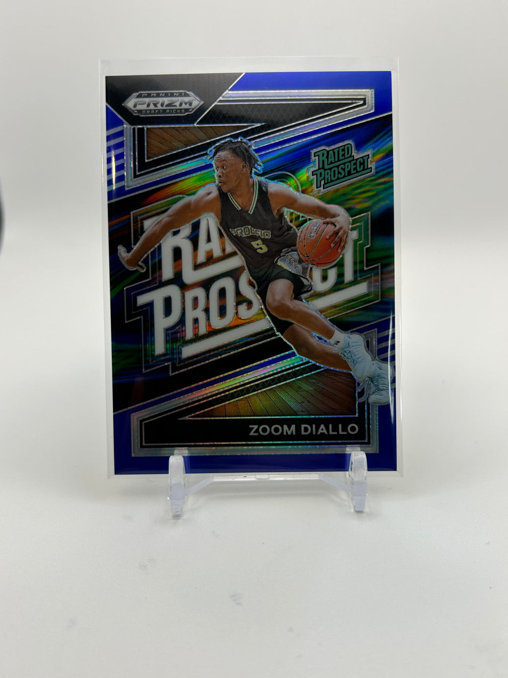 2024-25 Panini Prizm Draft Picks Zoom Diallo Rated Prospect Blue Prizm /199