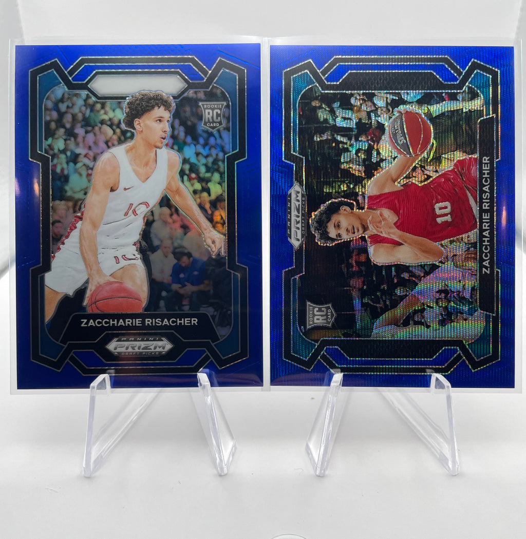 2024-25 Panini Prizm Draft Zaccharie Risacher Purple Var /75 Blue /99 Set (x6)
