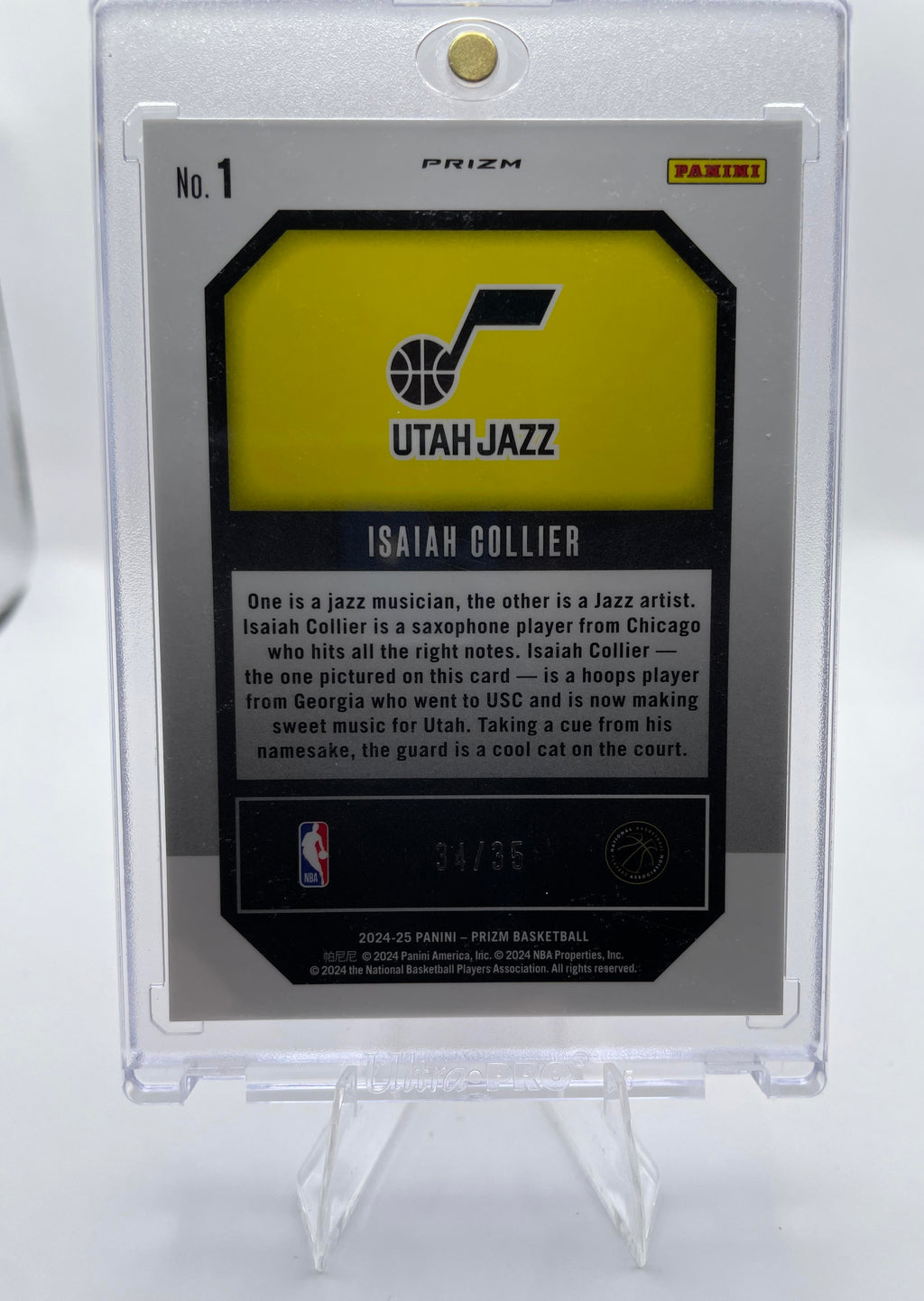 2024-25 Panini Prizm Isaiah Collier Emergent Purple Prizm Rookie /35 #1