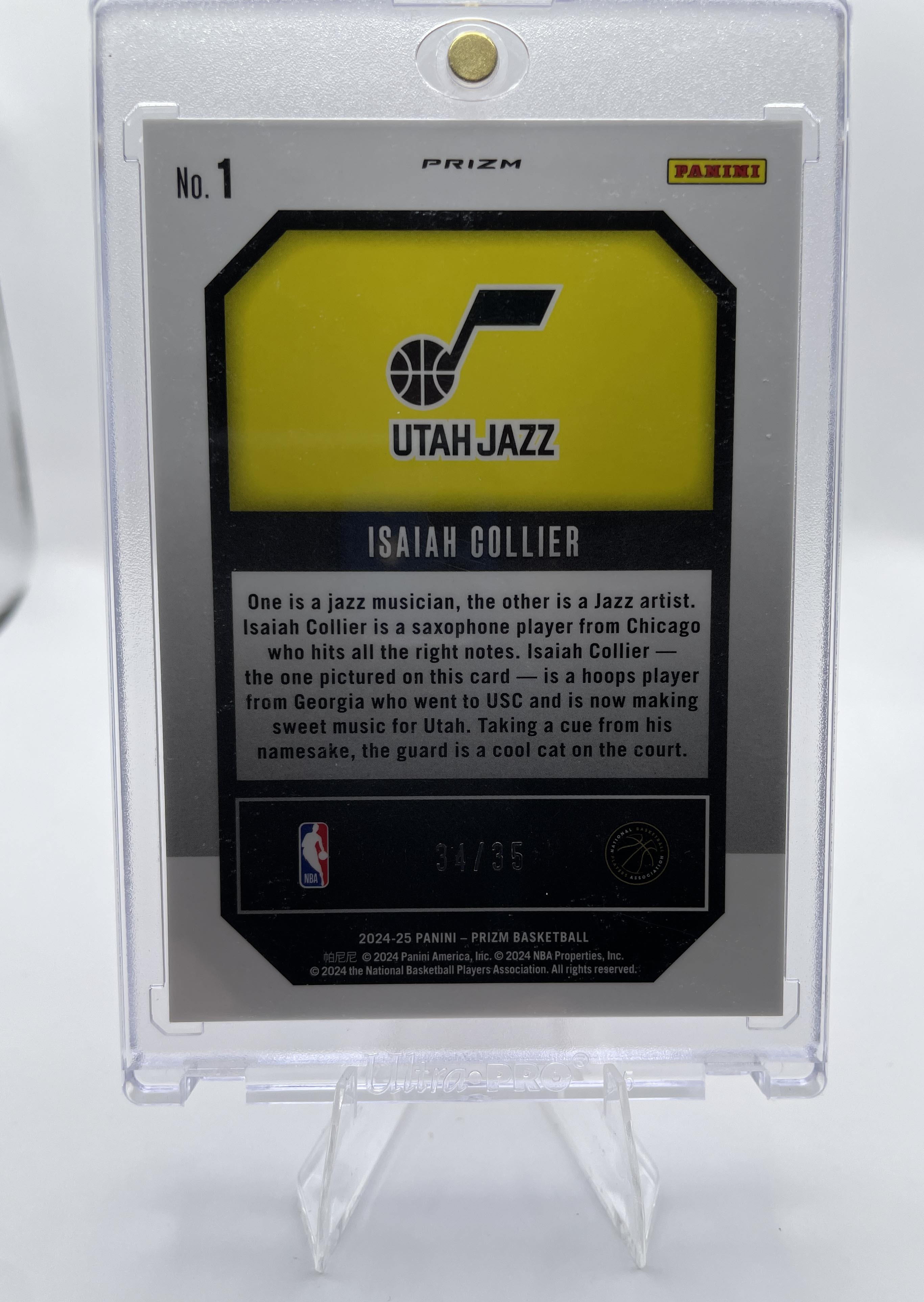 2024-25 Panini Prizm Isaiah Collier Emergent Purple Prizm Rookie /35 #1
