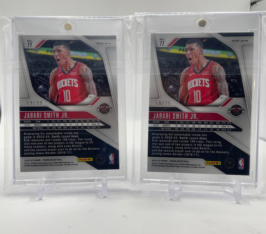 2024-25 Panini Prizm Jabari Smith Jr. Purple Disco Prizm /75 + Purple Prizm /99