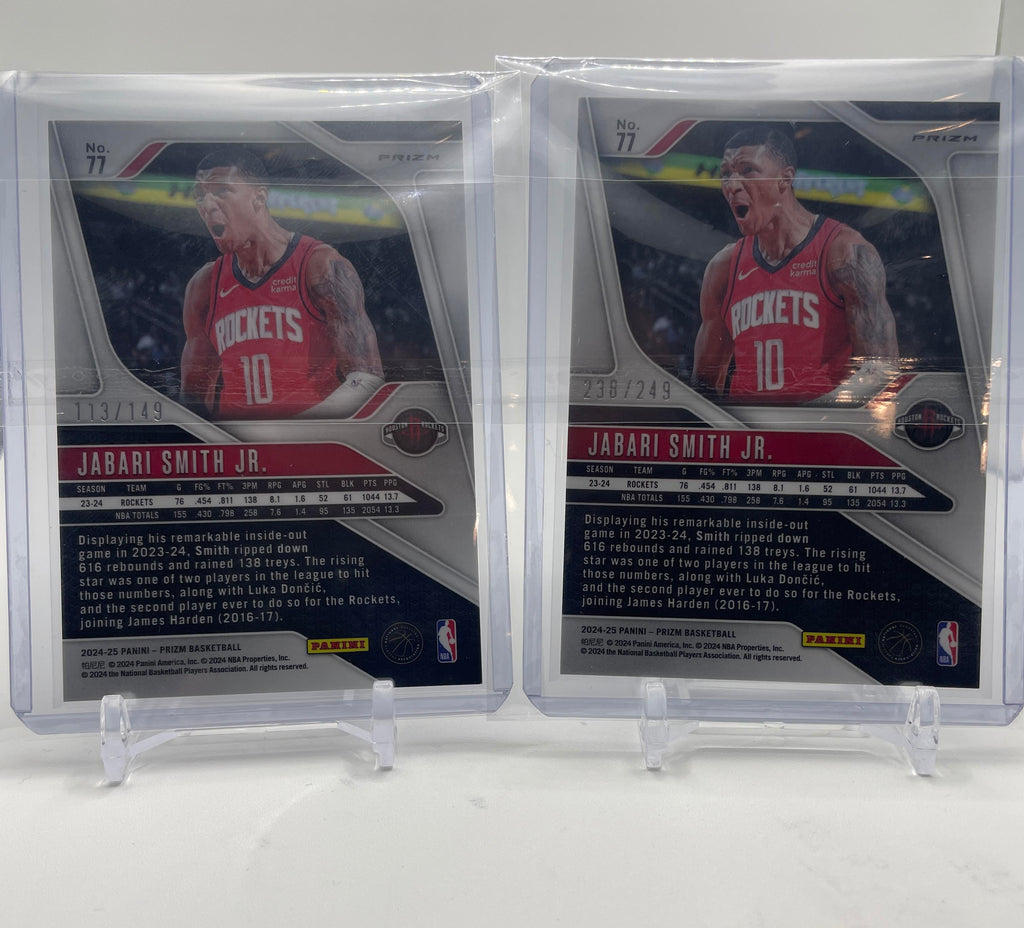 2024-25 Panini Prizm Jabari Smith Jr. Purple Prizm /149 + Skewed Prizm /249