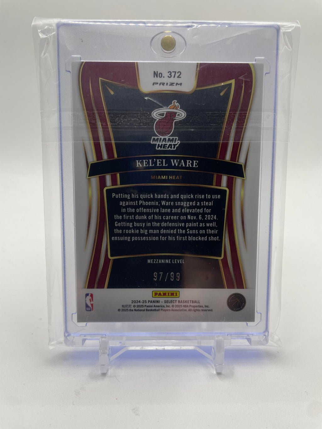 2024-25 Panini Select Kel'El Ware Mezzanine Purple Ice Prizm Rookie /99