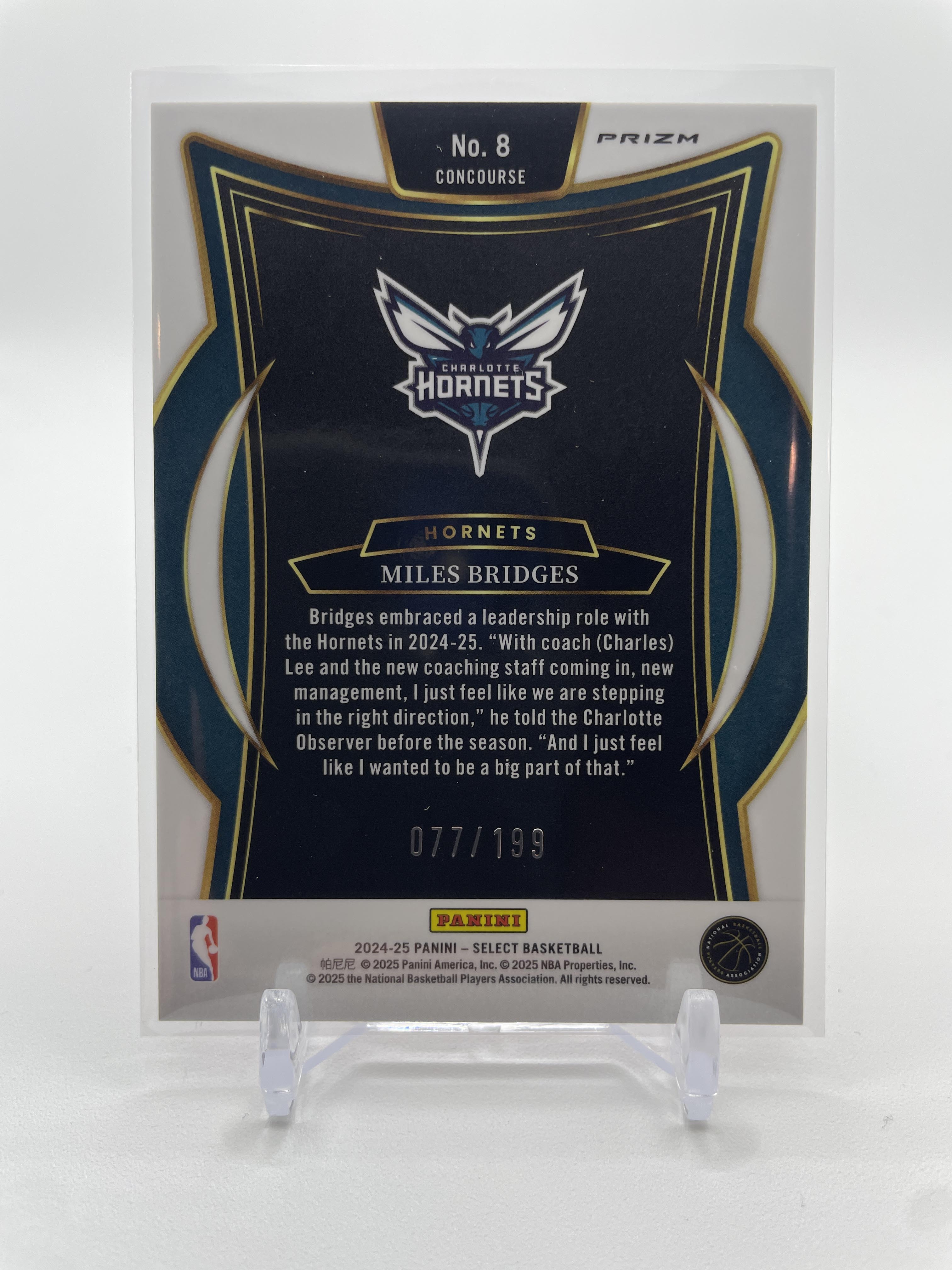 2024-25 Panini Select Miles Bridges Red Prizm /199