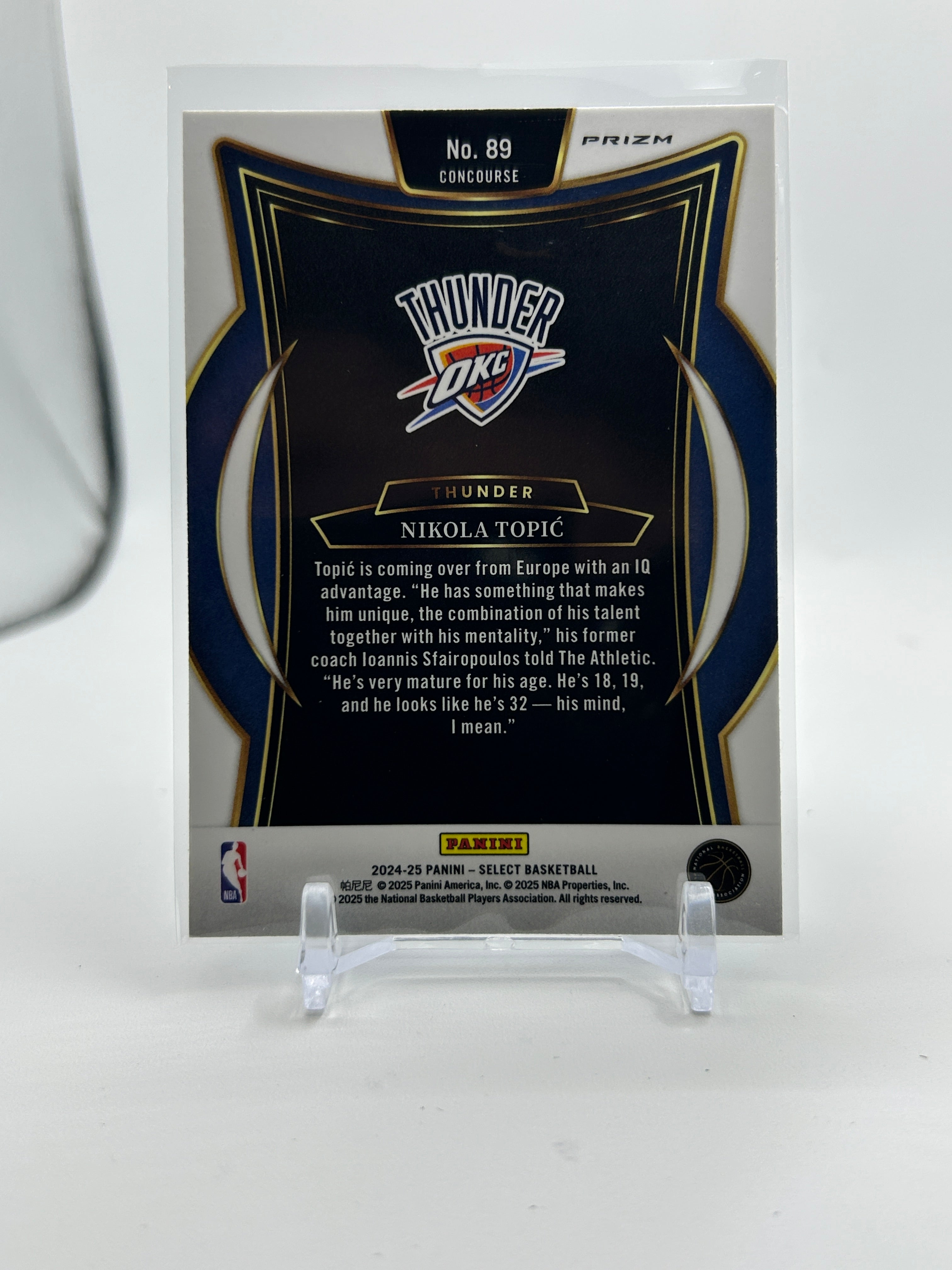 2024-25 Panini Select Nikola Topic Blue Prizm Rookie SP
