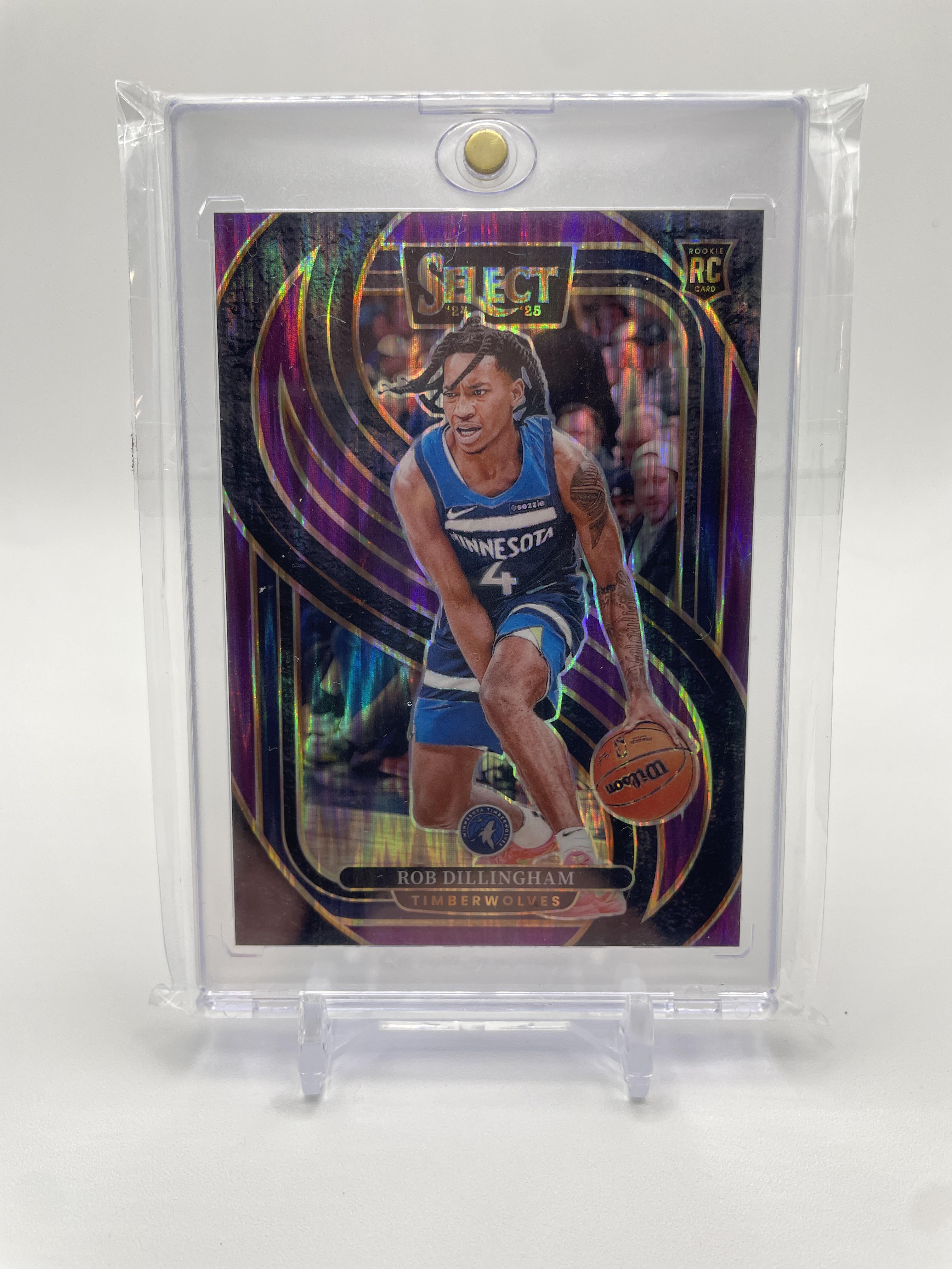 2024-25 Panini Select Rob Dillingham Premier Level Purple Prizm Rookie /249