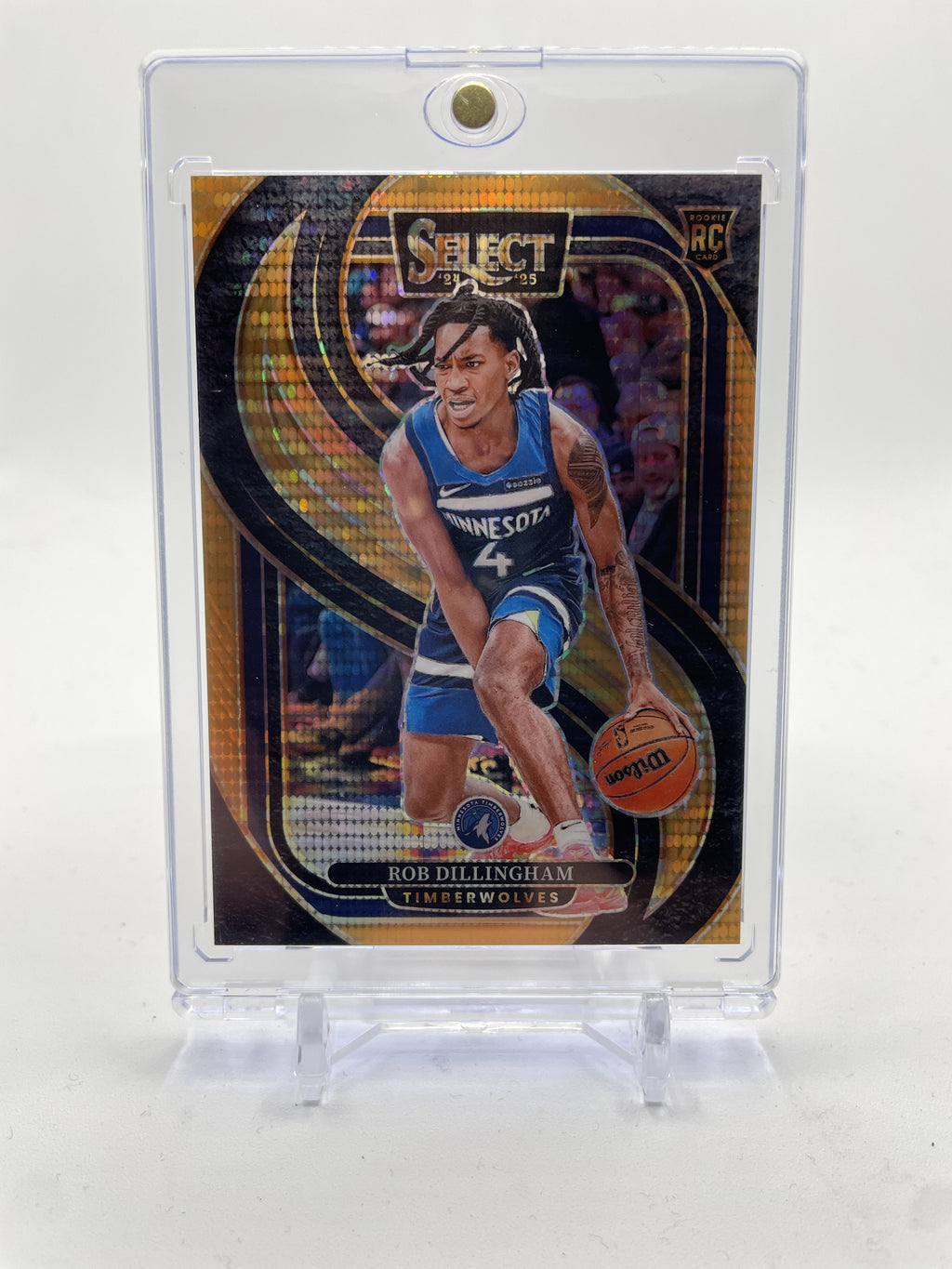 2024-25 Panini Select Rob Dillingham Premier Orange Pulsar Prizm Rookie /18