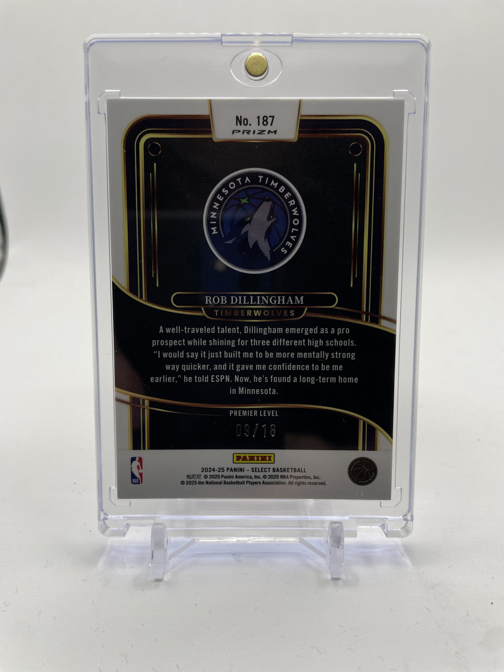 2024-25 Panini Select Rob Dillingham Premier Orange Pulsar Prizm Rookie /18