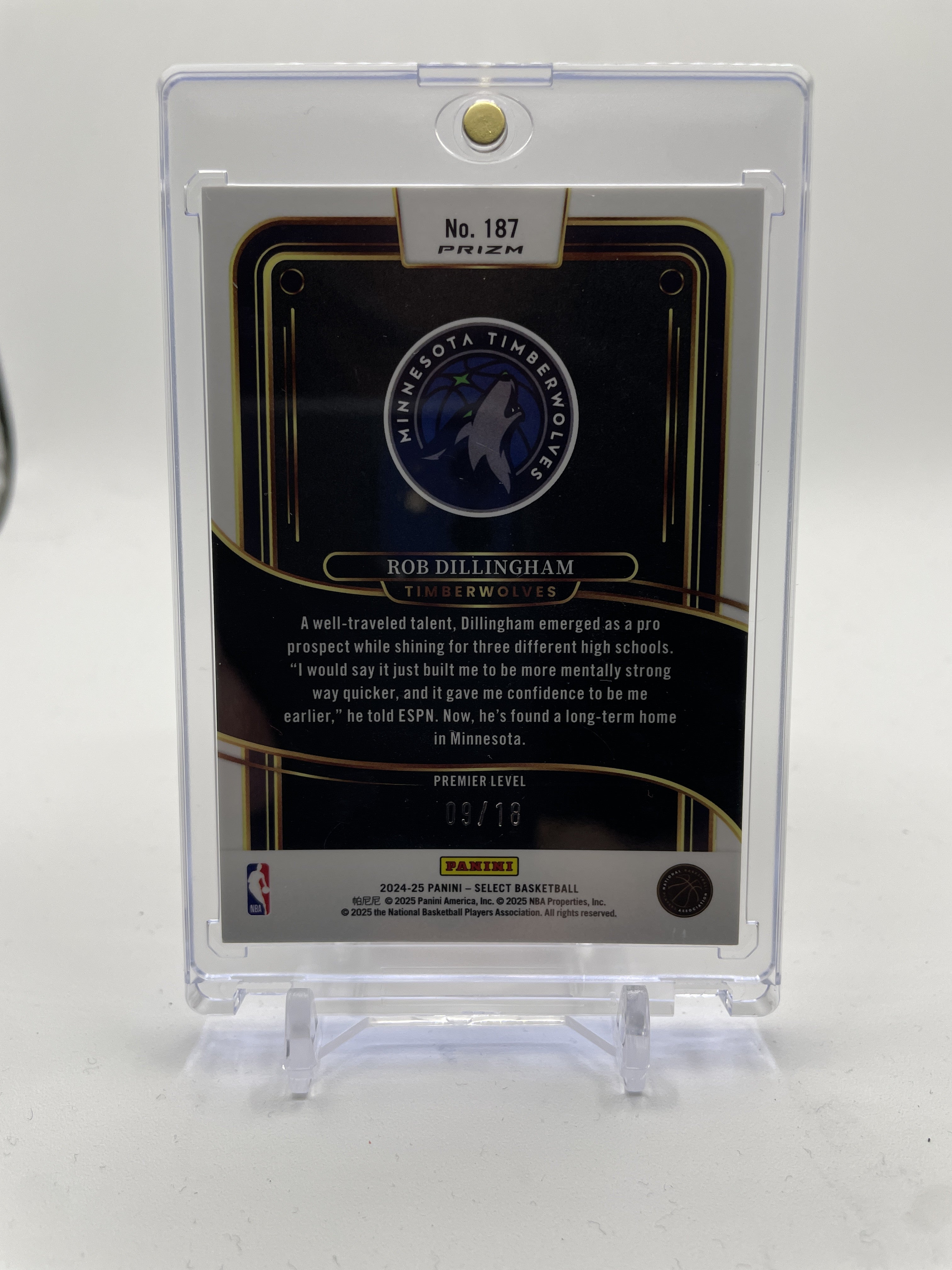 2024-25 Panini Select Rob Dillingham Premier Orange Pulsar Prizm Rookie /18