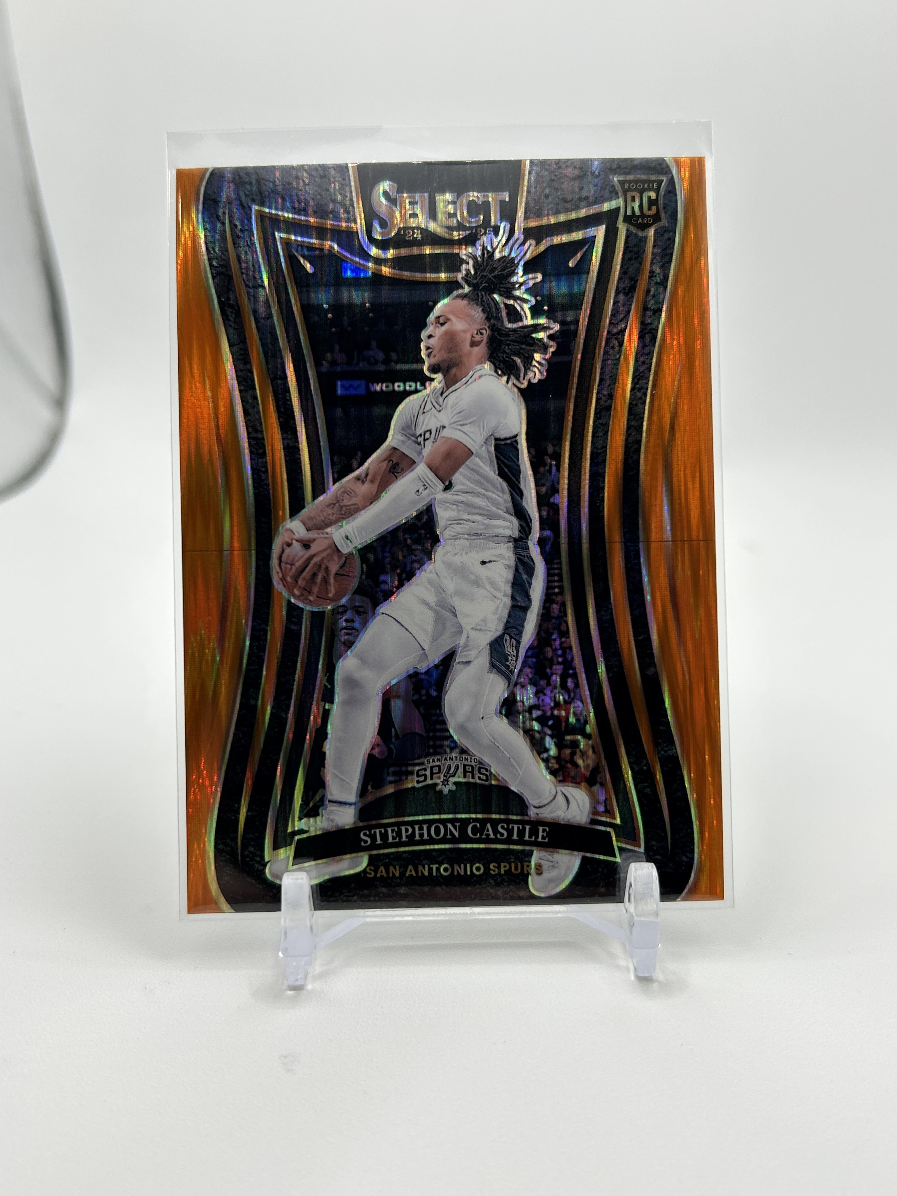 2024-25 Panini Select Stephon Castle Mezzanine Orange Flash Prizm Rookie SP