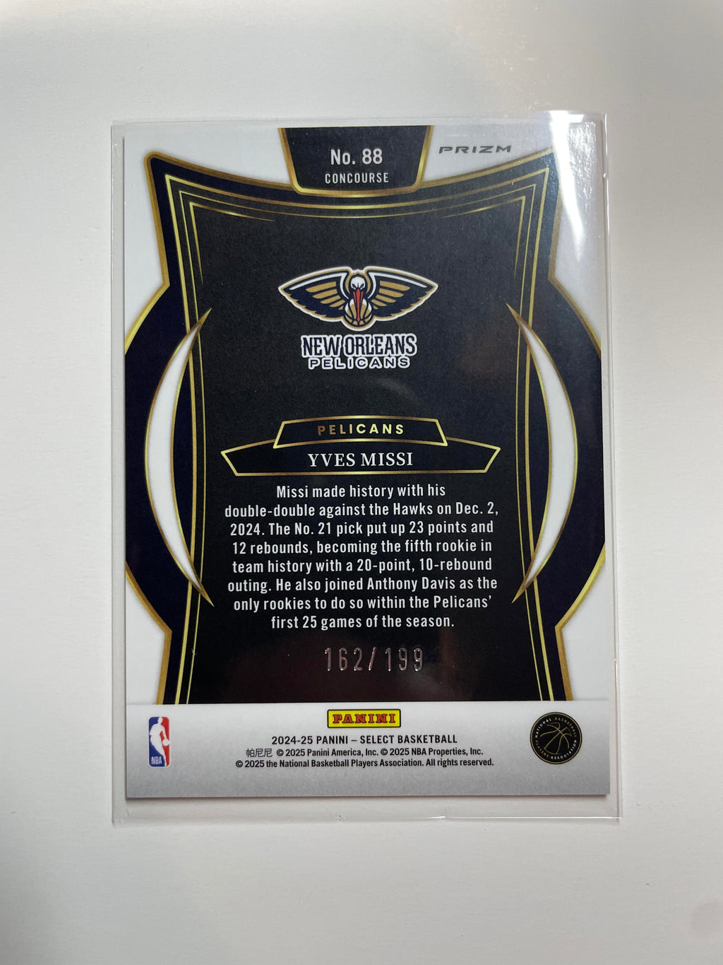 2024-25 Panini Select Yves Missi Concourse Red Prizm Rookie /199