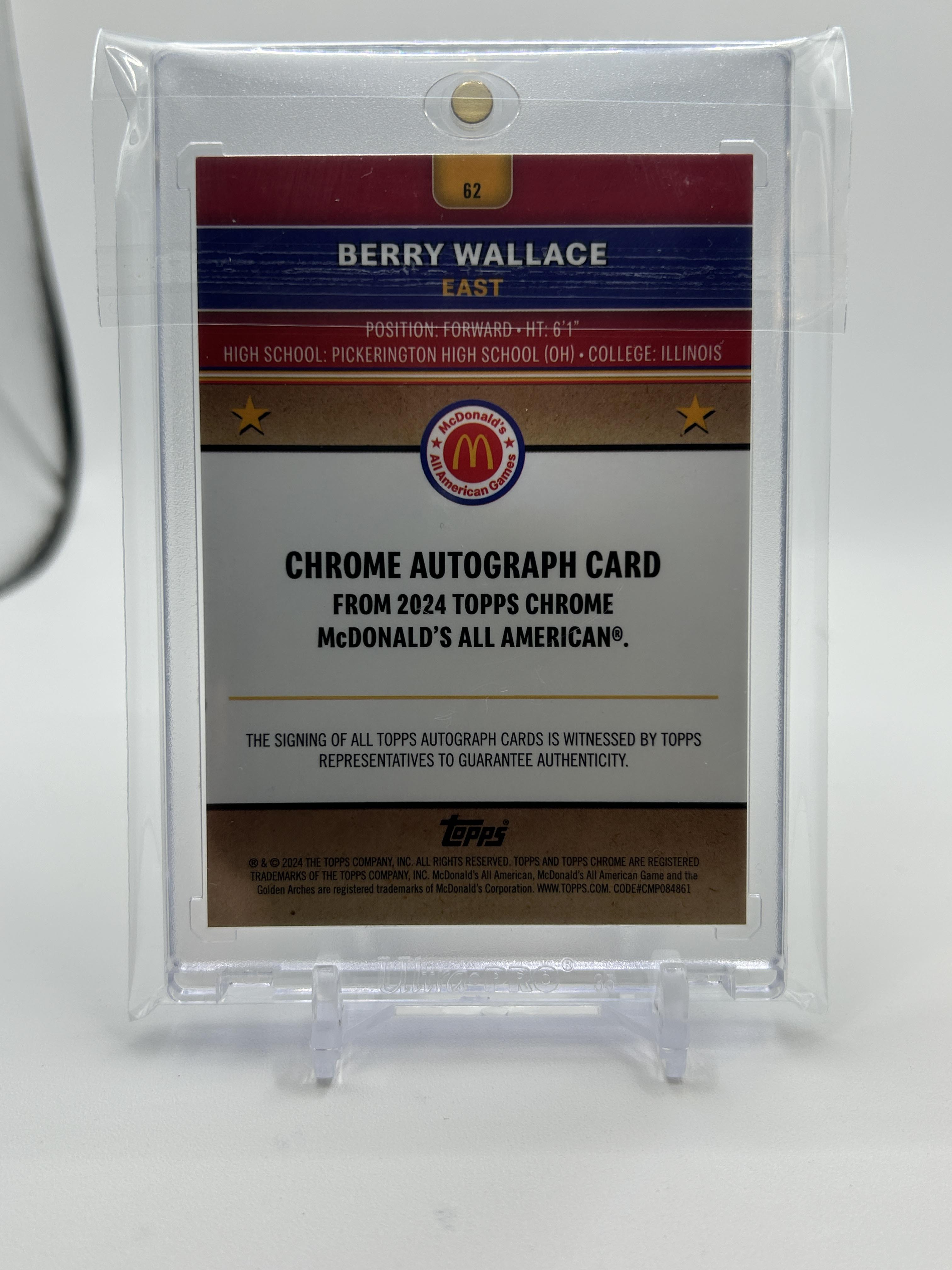 2024-25 Topps Chrome McDonald's Berry Wallace Logo Refractor Auto /75
