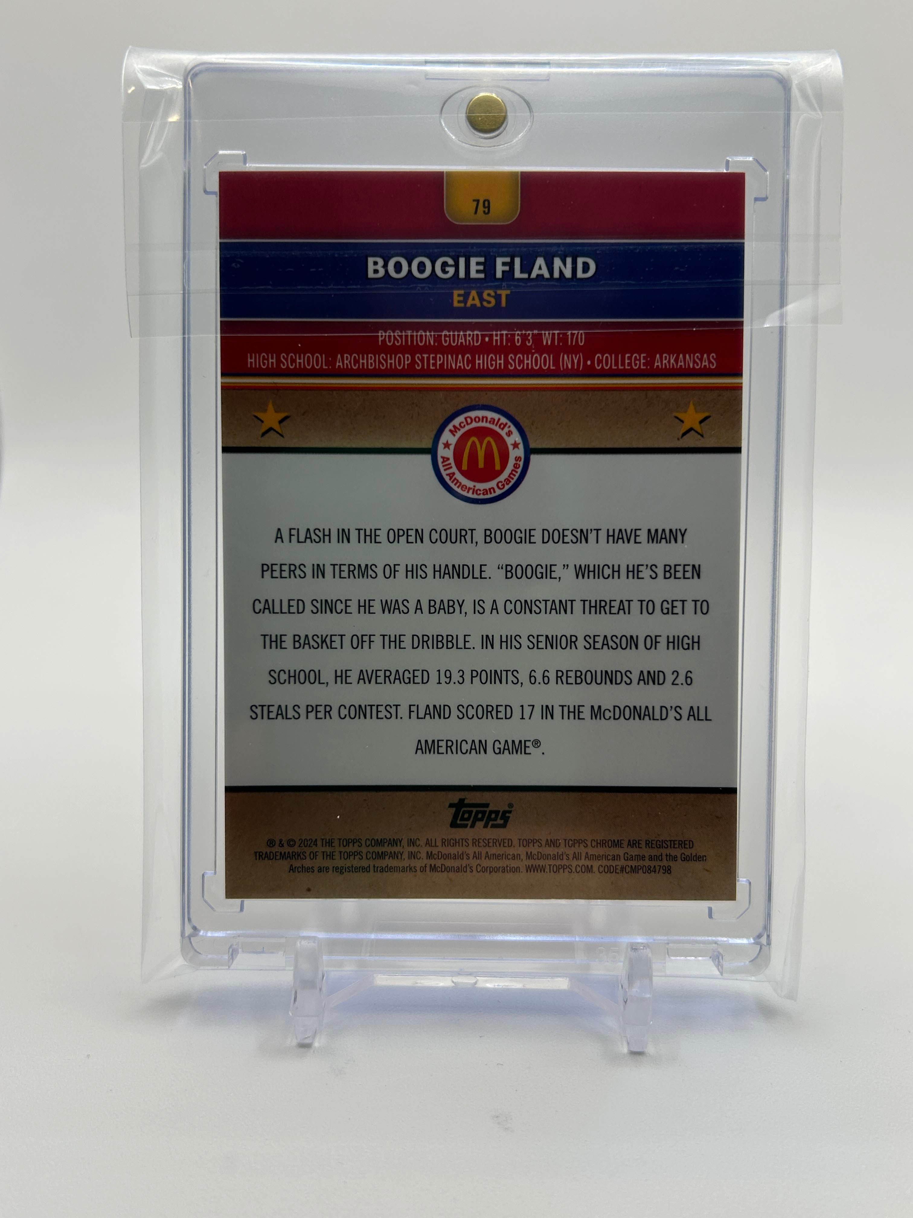 2024-25 Topps Chrome McDonald's Boogie Fland Gold Refractor /50