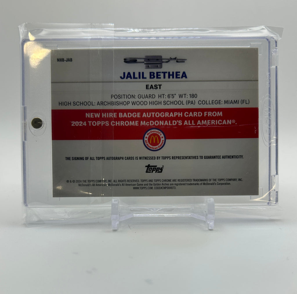 2024-25 Topps Chrome McDonald's Jalil Bethea New Hire Gold Refractor Auto /50