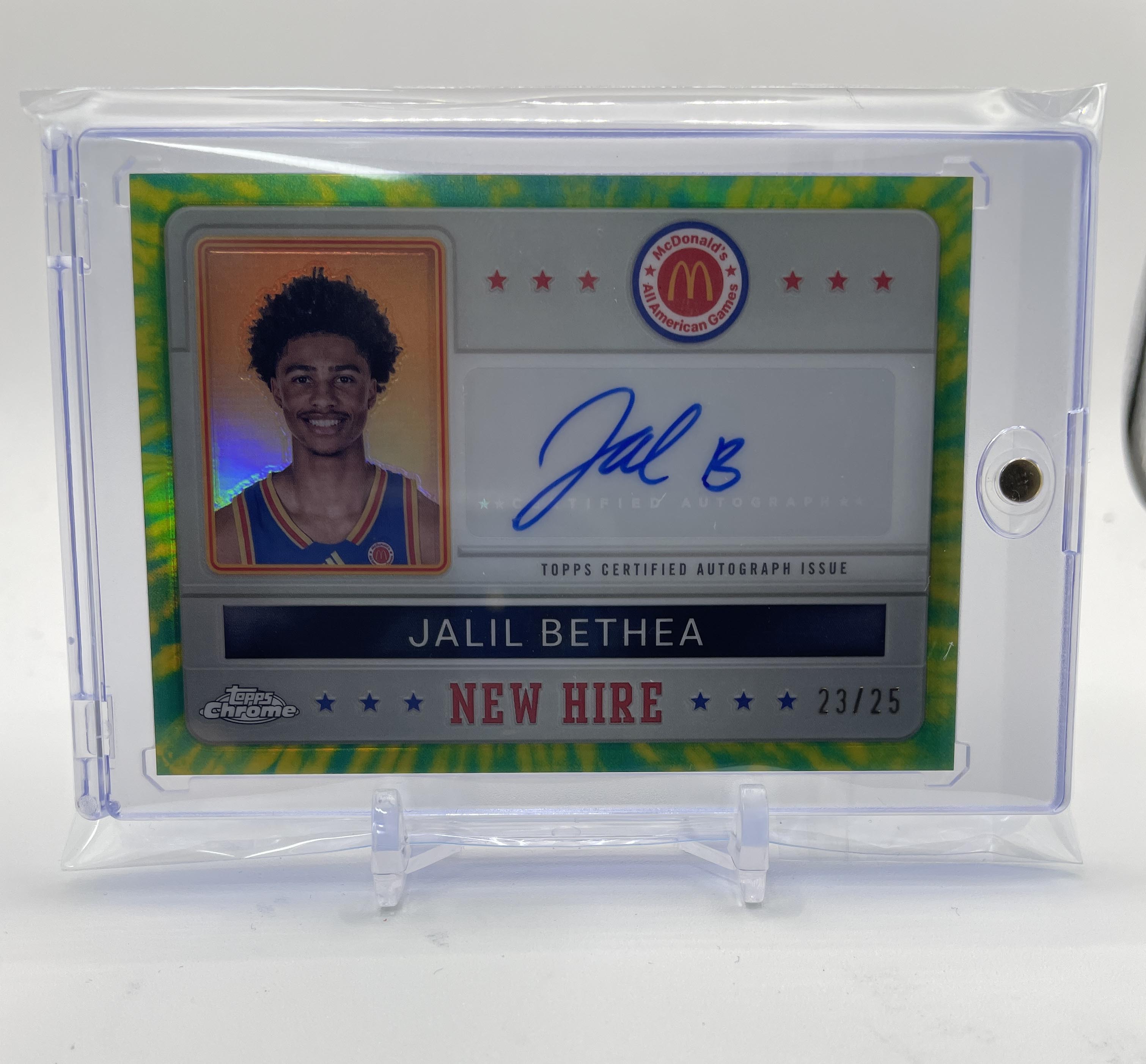 2024-25 Topps Chrome McDonald's Jalil Bethea New Hire Tye-Dye Refractor Auto /25