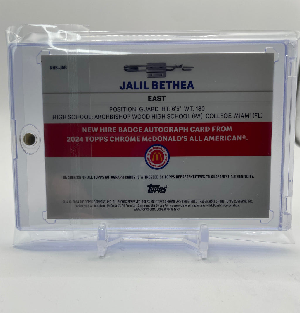 2024-25 Topps Chrome McDonald's Jalil Bethea New Hire Tye-Dye Refractor Auto /25