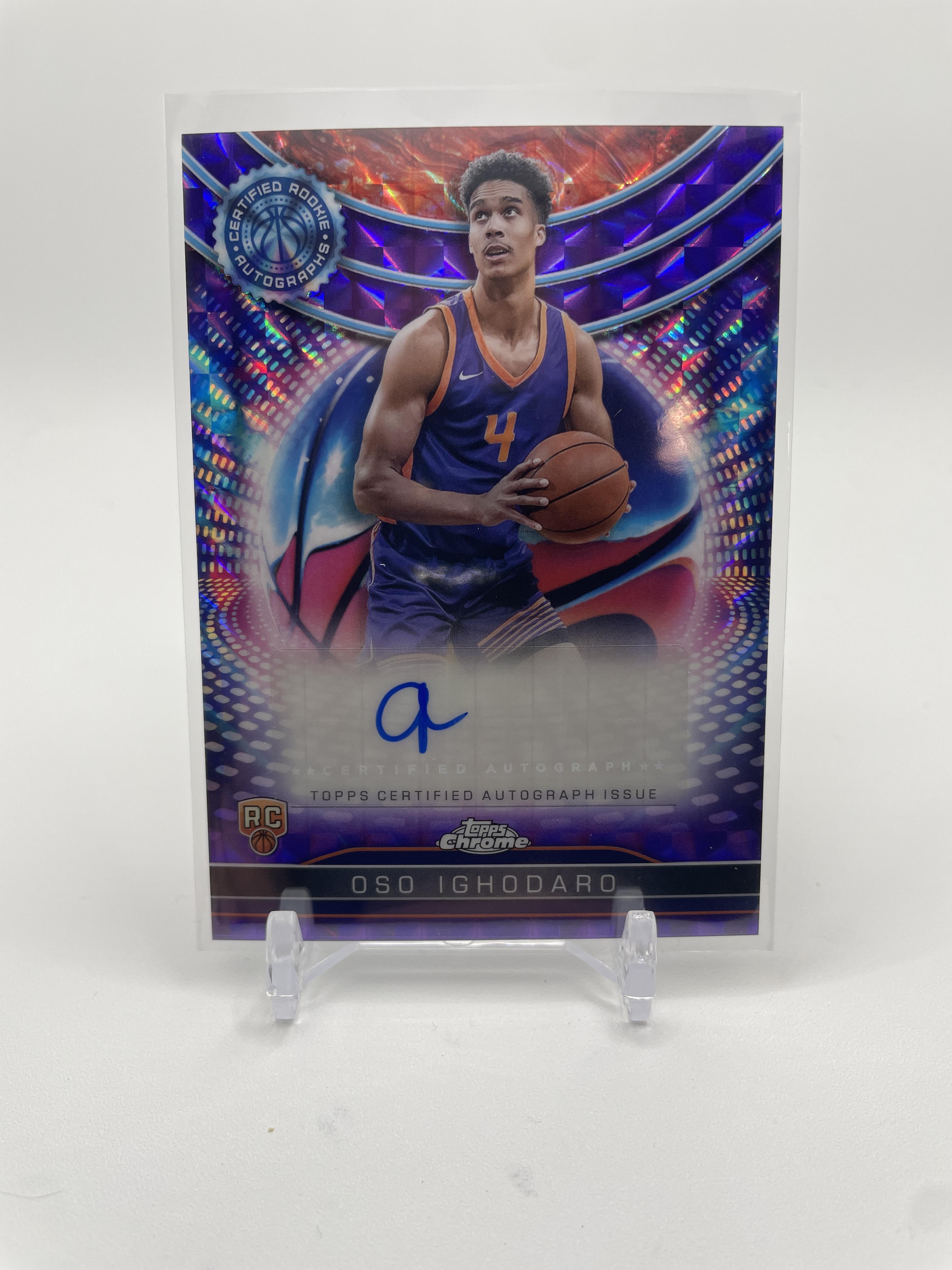 2024-25 Topps Chrome Oso Ighodaro Certified Purple Refractor Rookie Auto