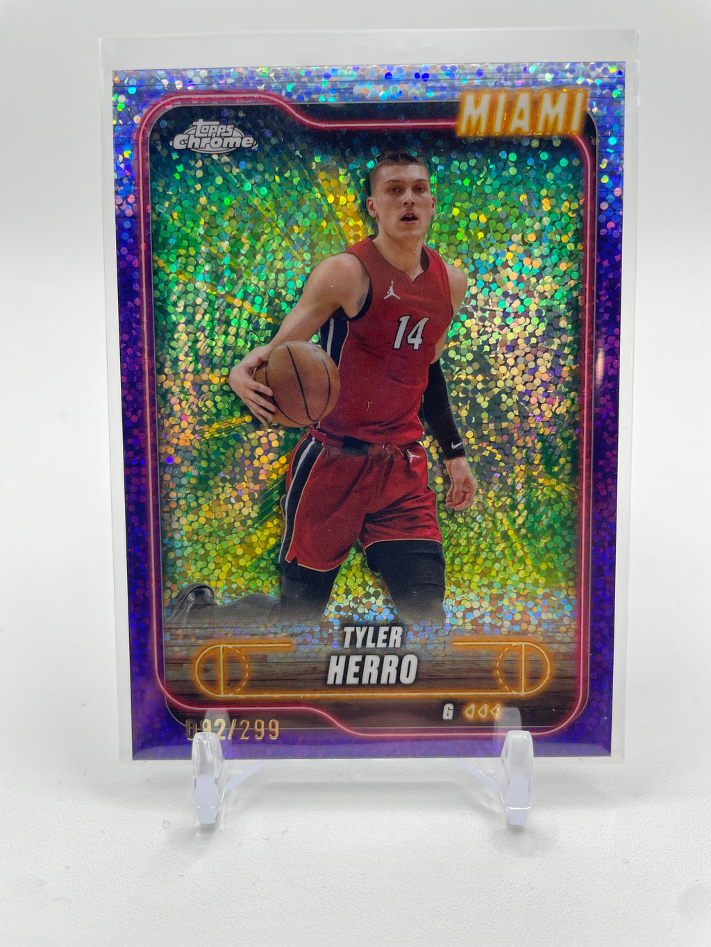 2024-25 Topps Chrome Tyler Herro Purple Speckle Refractor /299