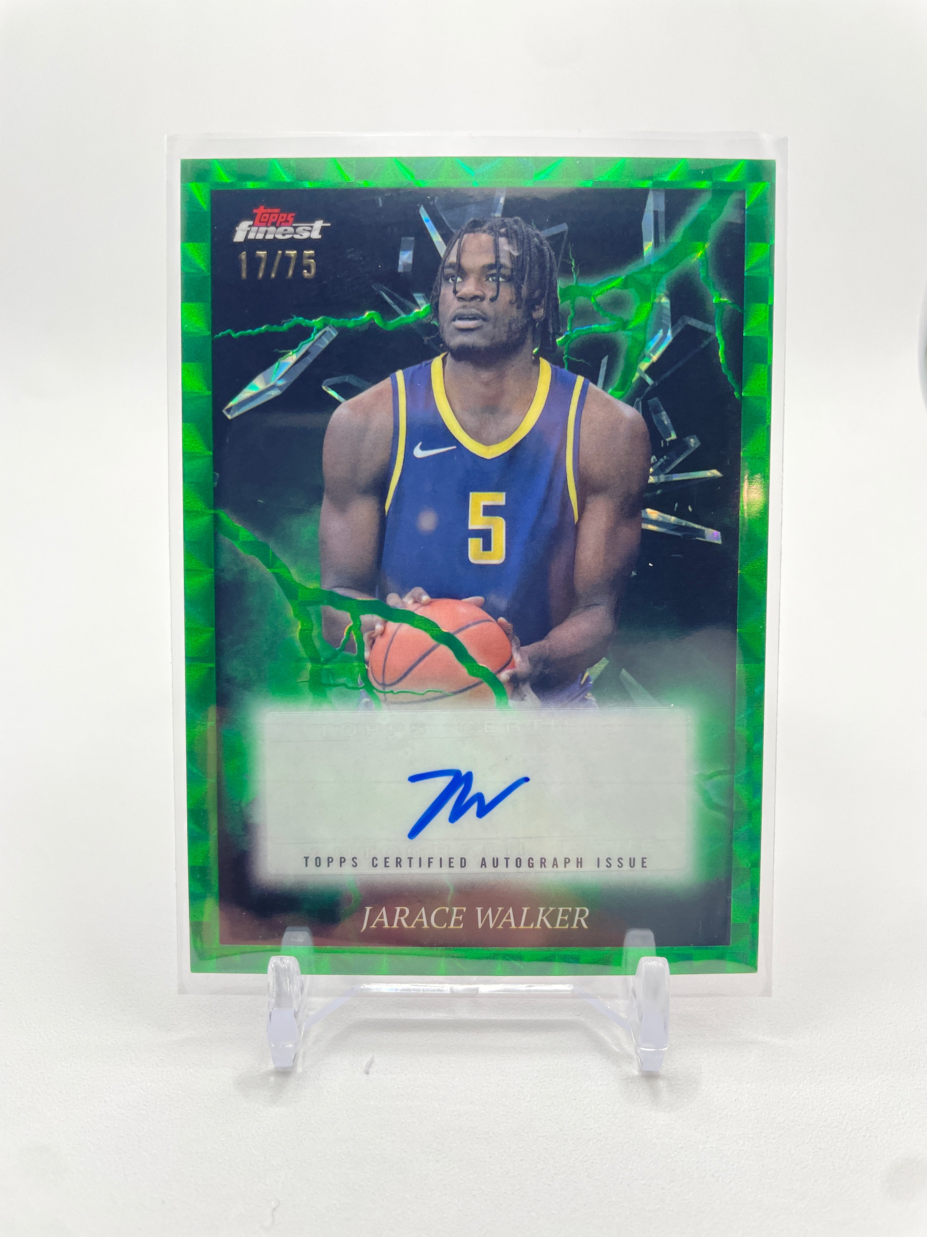 2024-25 Topps Finest Jarace Walker Electrifying Green Refractor Auto /75