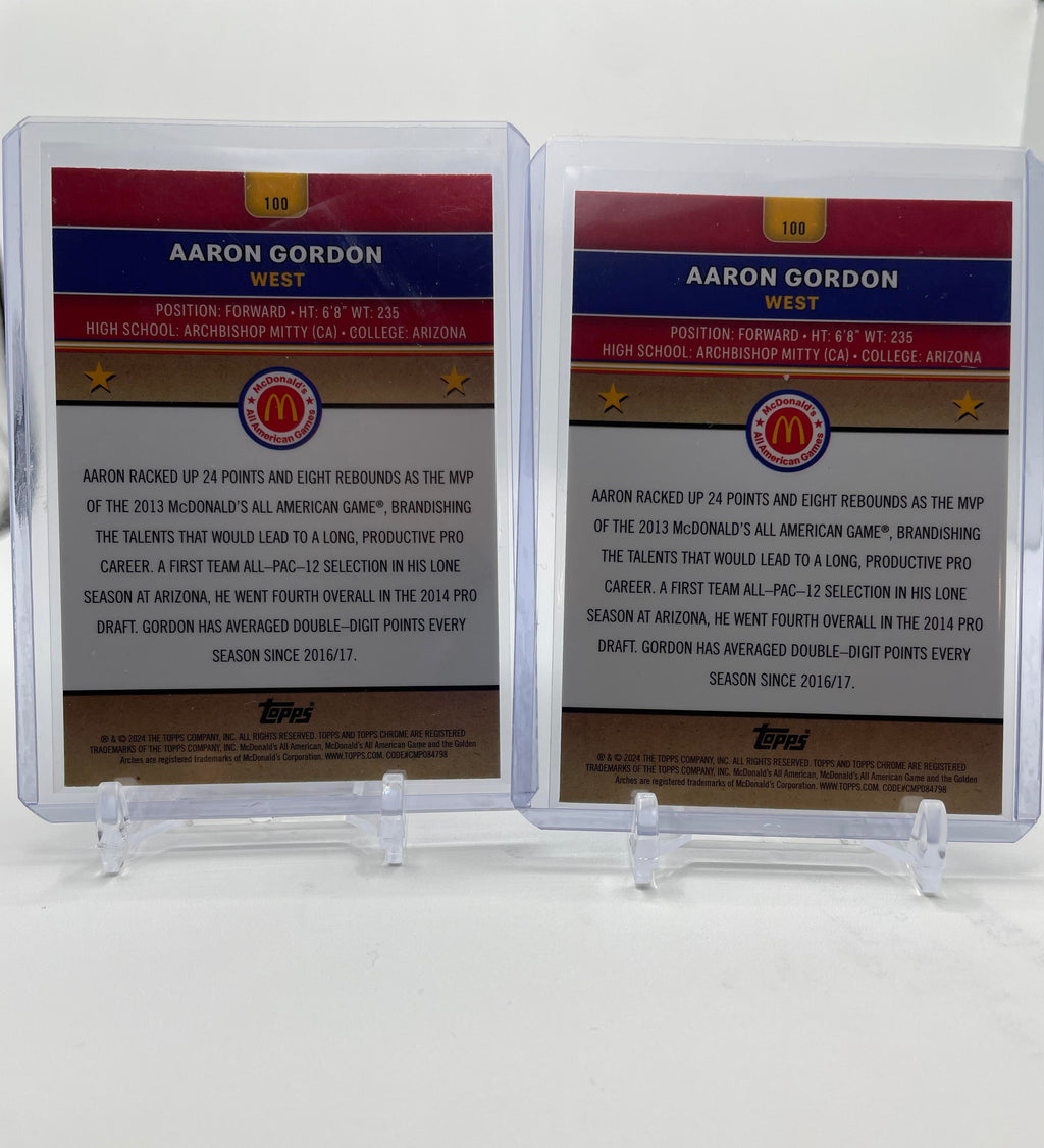 2024-25 Topps McDonald's Chrome Aaron Gordon Aqua Refractor /199 + Logo SP