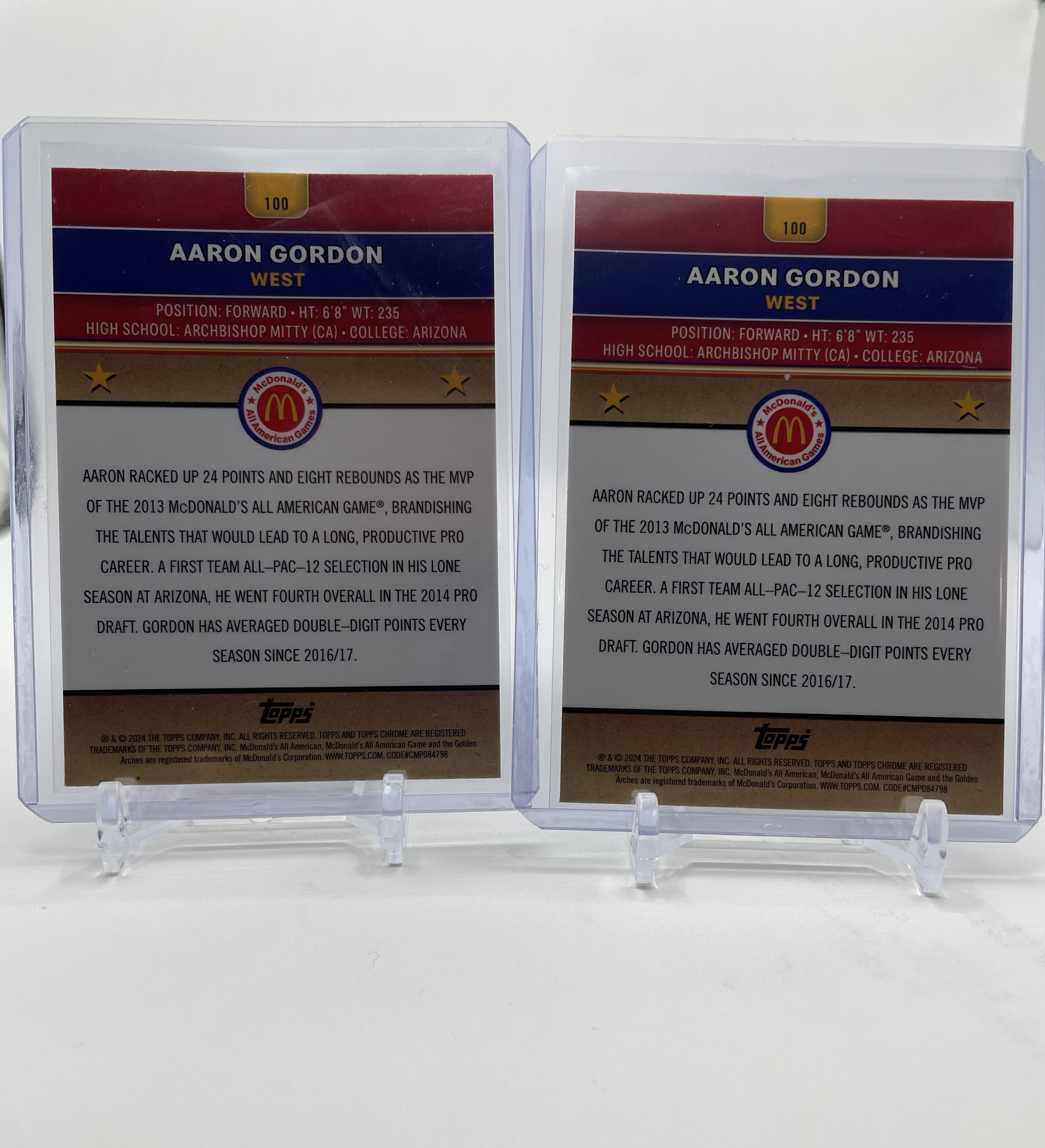 2024-25 Topps McDonald's Chrome Aaron Gordon Aqua Refractor /199 + Logo SP