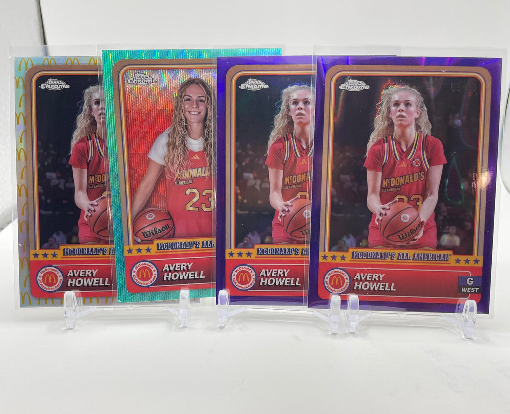 2024-25 Topps McDonald's Chrome Avery Howell Purple Refractor /99 /150 Set (x4)