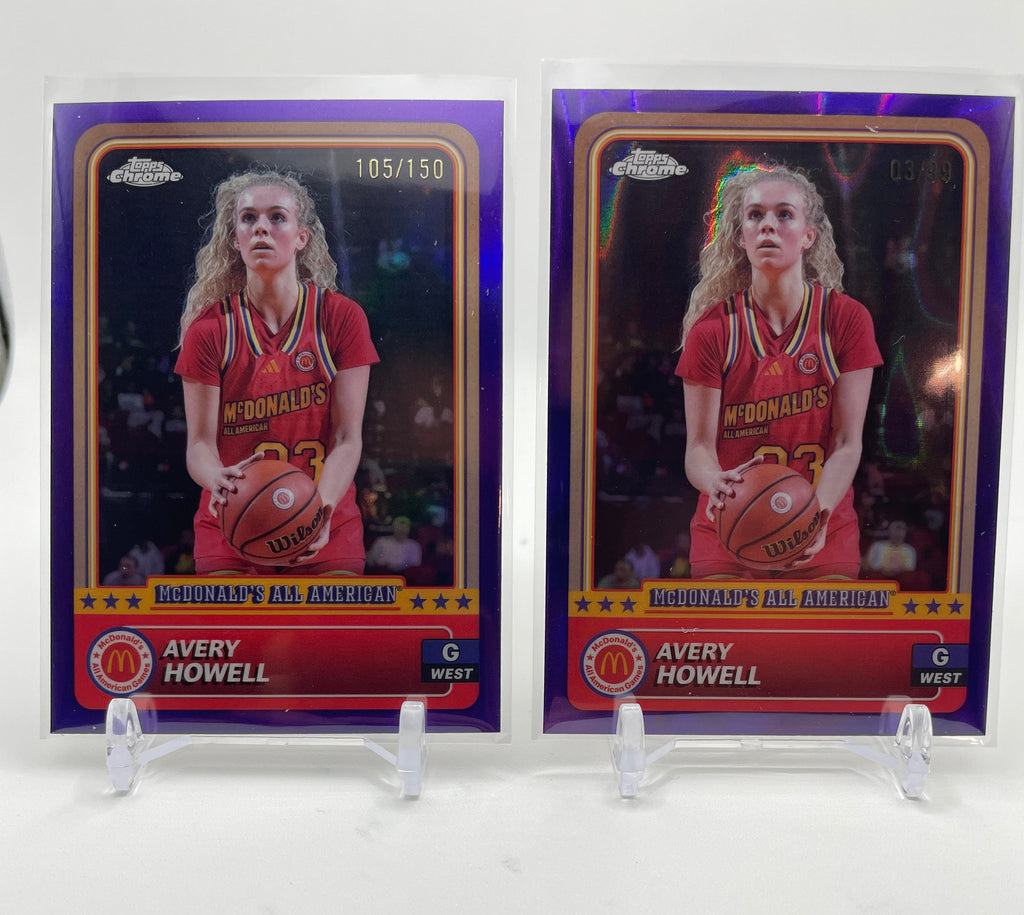 2024-25 Topps McDonald's Chrome Avery Howell Purple Refractor /99 /150 Set (x4)