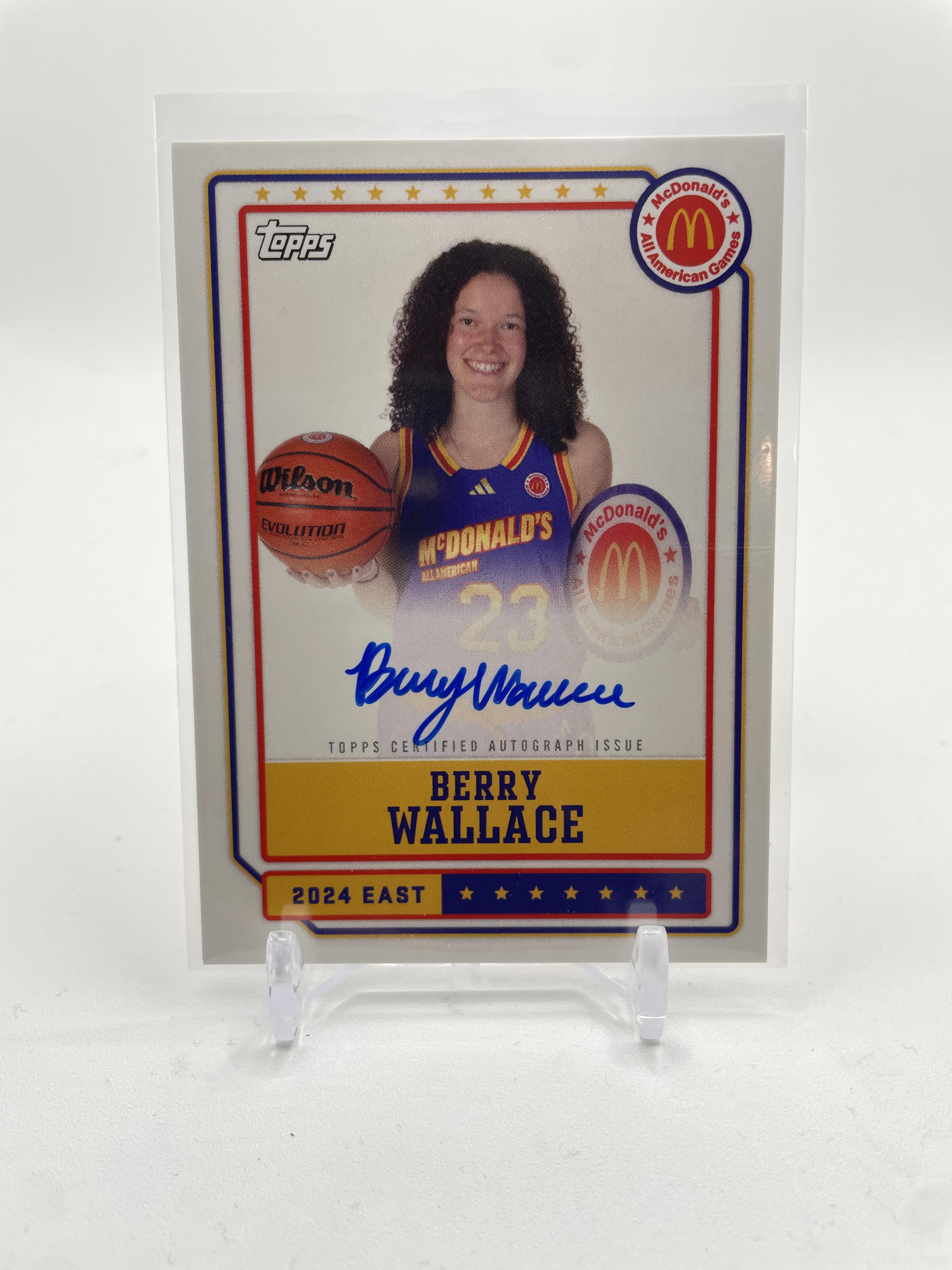 2024-25 Topps McDonald's Chrome Berry Wallace Gameday Event Auto #EA-BW