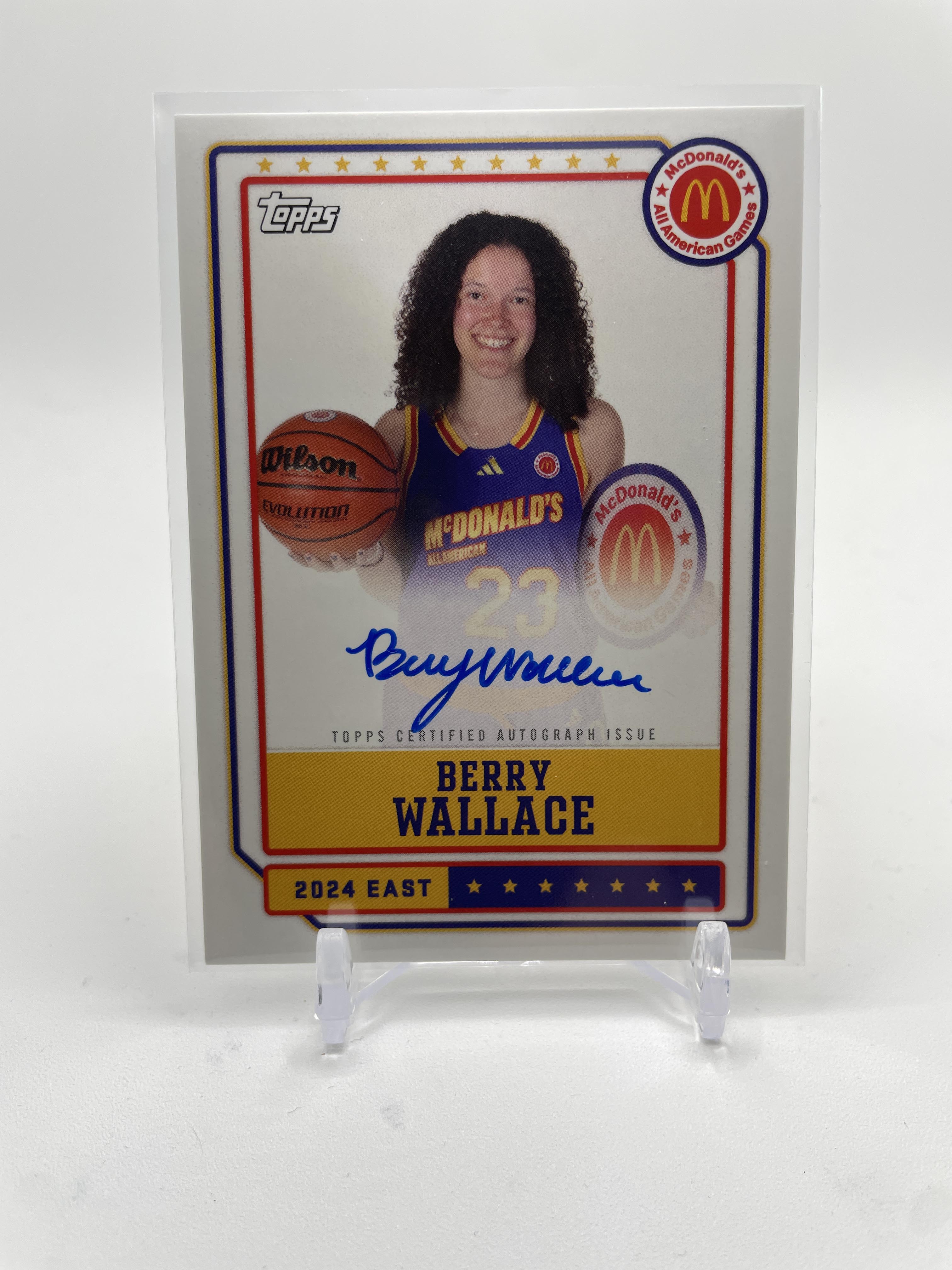2024-25 Topps McDonald's Chrome Berry Wallace Gameday Event Auto #EA-BW