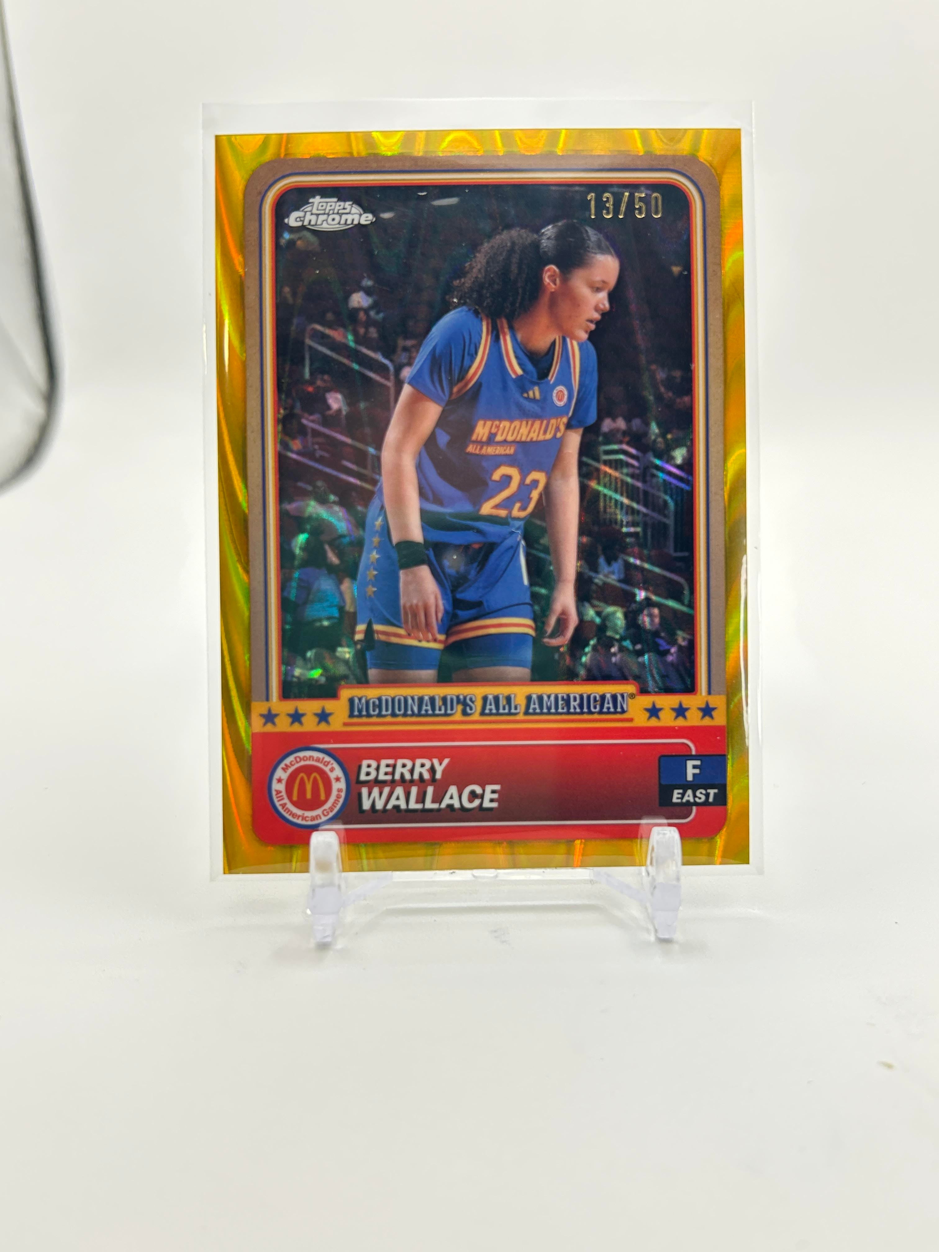 2024-25 Topps McDonald's Chrome Berry Wallace Gold Lava Refractor /50