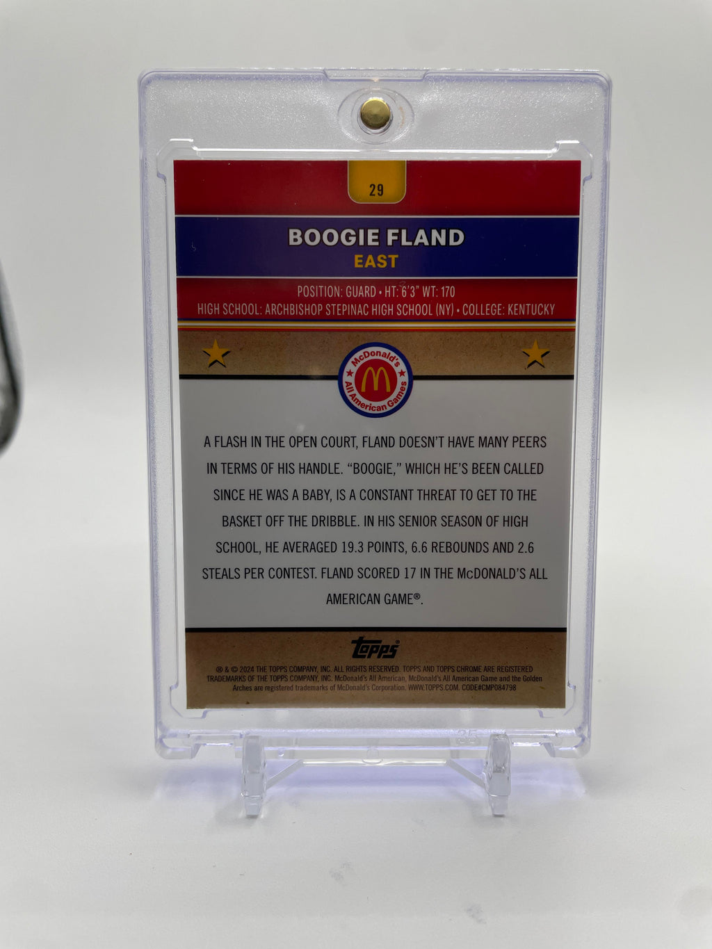 2024-25 Topps McDonald's Chrome Boogie Fland Aqua Refractor Rookie /199 #29