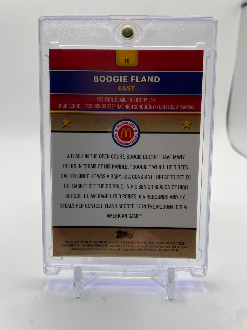 2024-25 Topps McDonald's Chrome Boogie Fland Aqua Refractor Rookie /199 #79