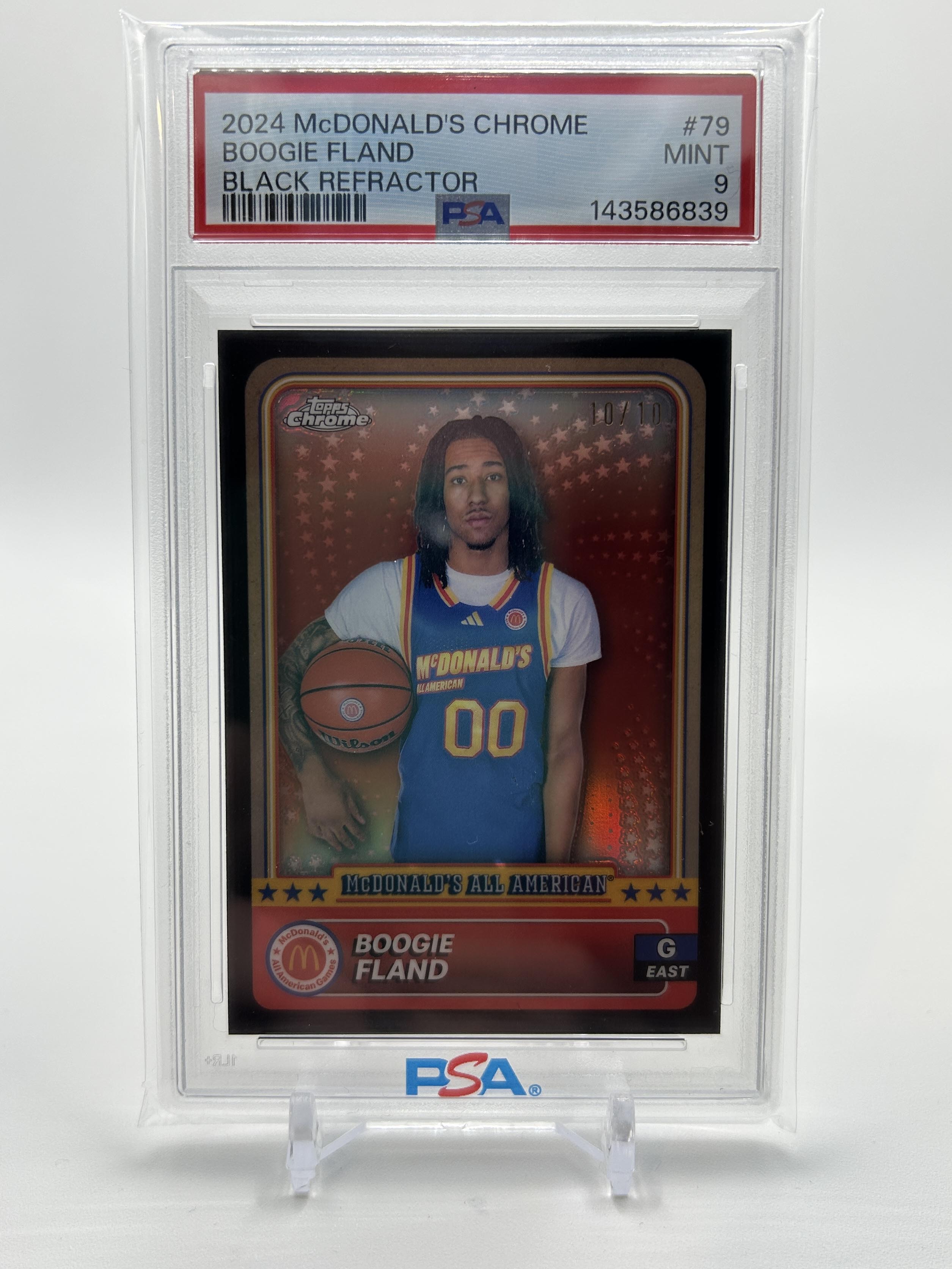 2024-25 Topps McDonald's Chrome Boogie Fland Black Refractor /10 PSA 10 GEM