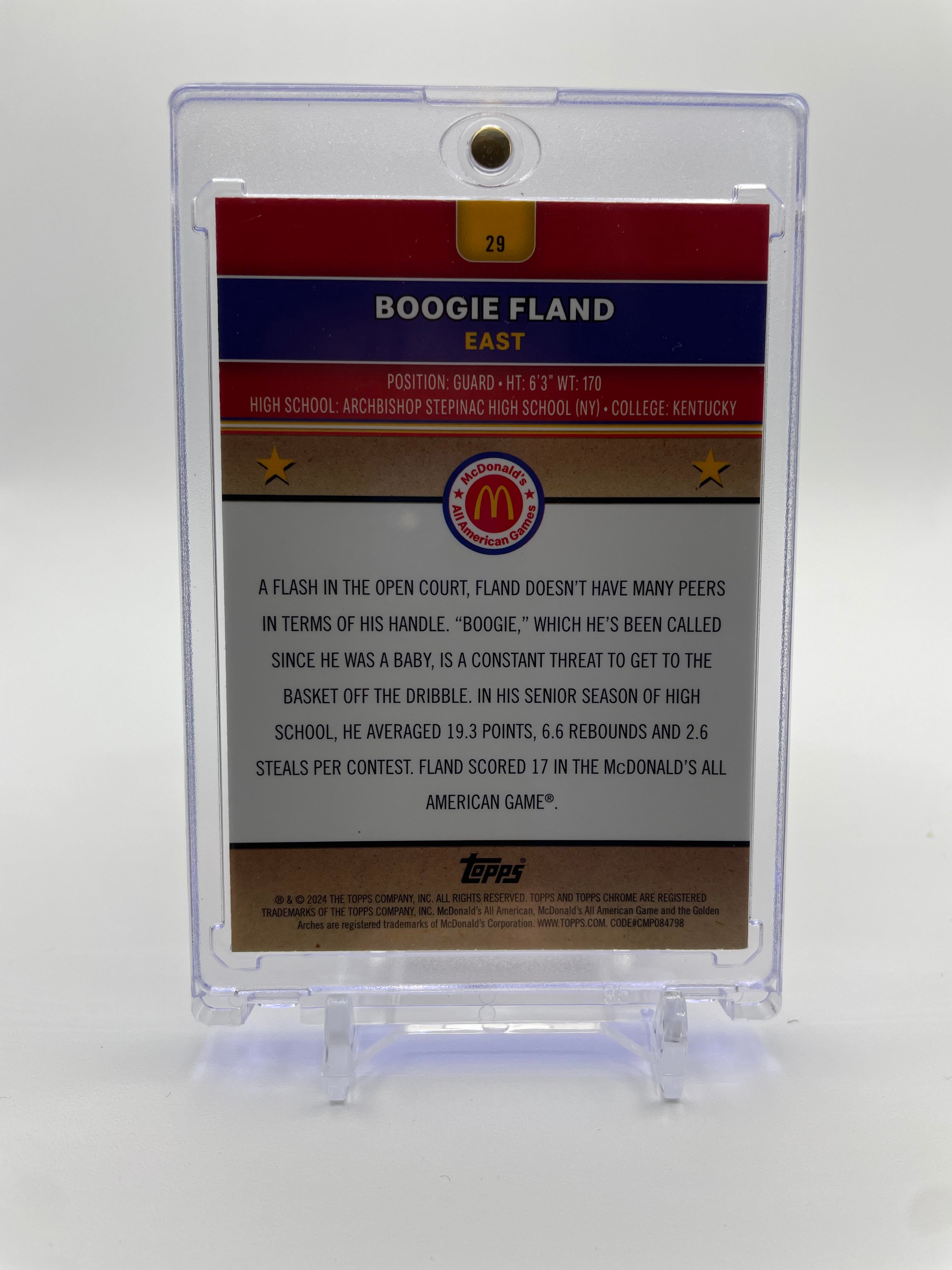 2024-25 Topps McDonald's Chrome Boogie Fland Purple Lava Refractor /99