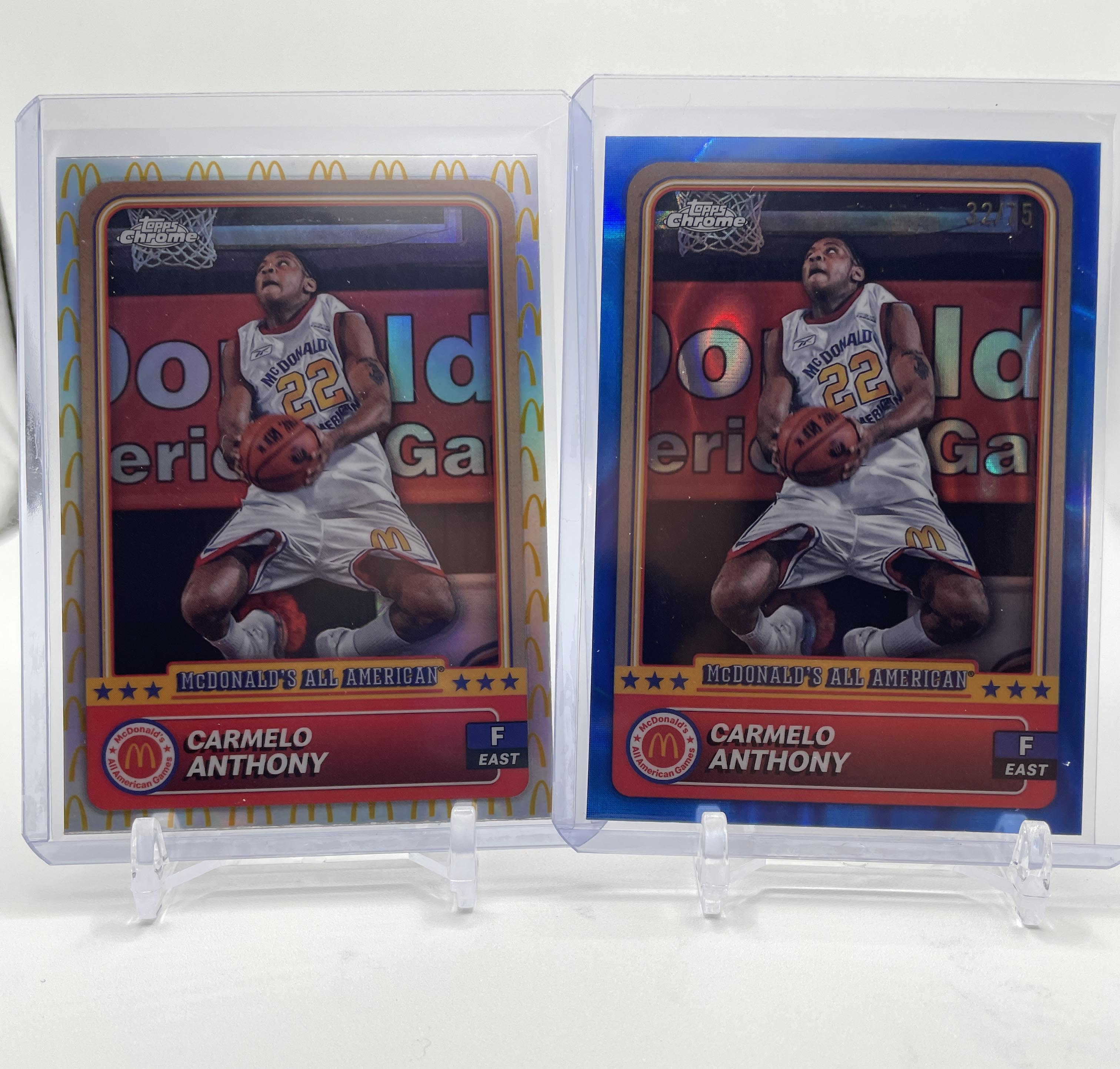 2024-25 Topps McDonald's Chrome Carmelo Anthony Blue Refractor /75