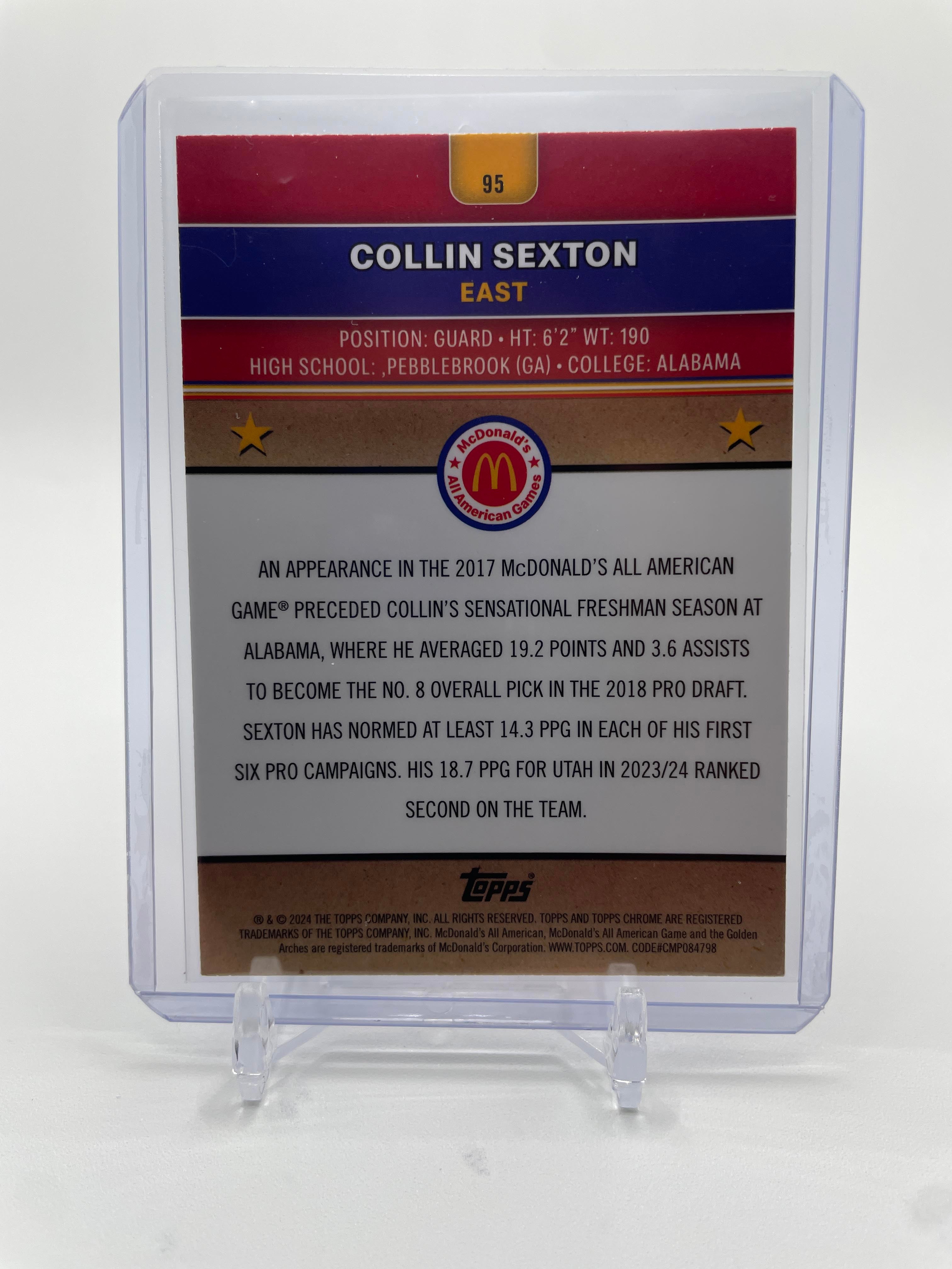 2024-25 Topps McDonald's Chrome Collin Sexton Purple Refractor /99