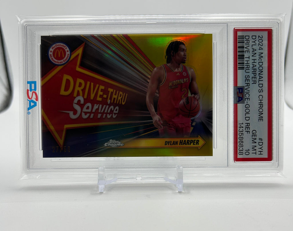 2024-25 Topps McDonald's Chrome Dylan Harper Drive Through Gold /50 PSA 10 Mint